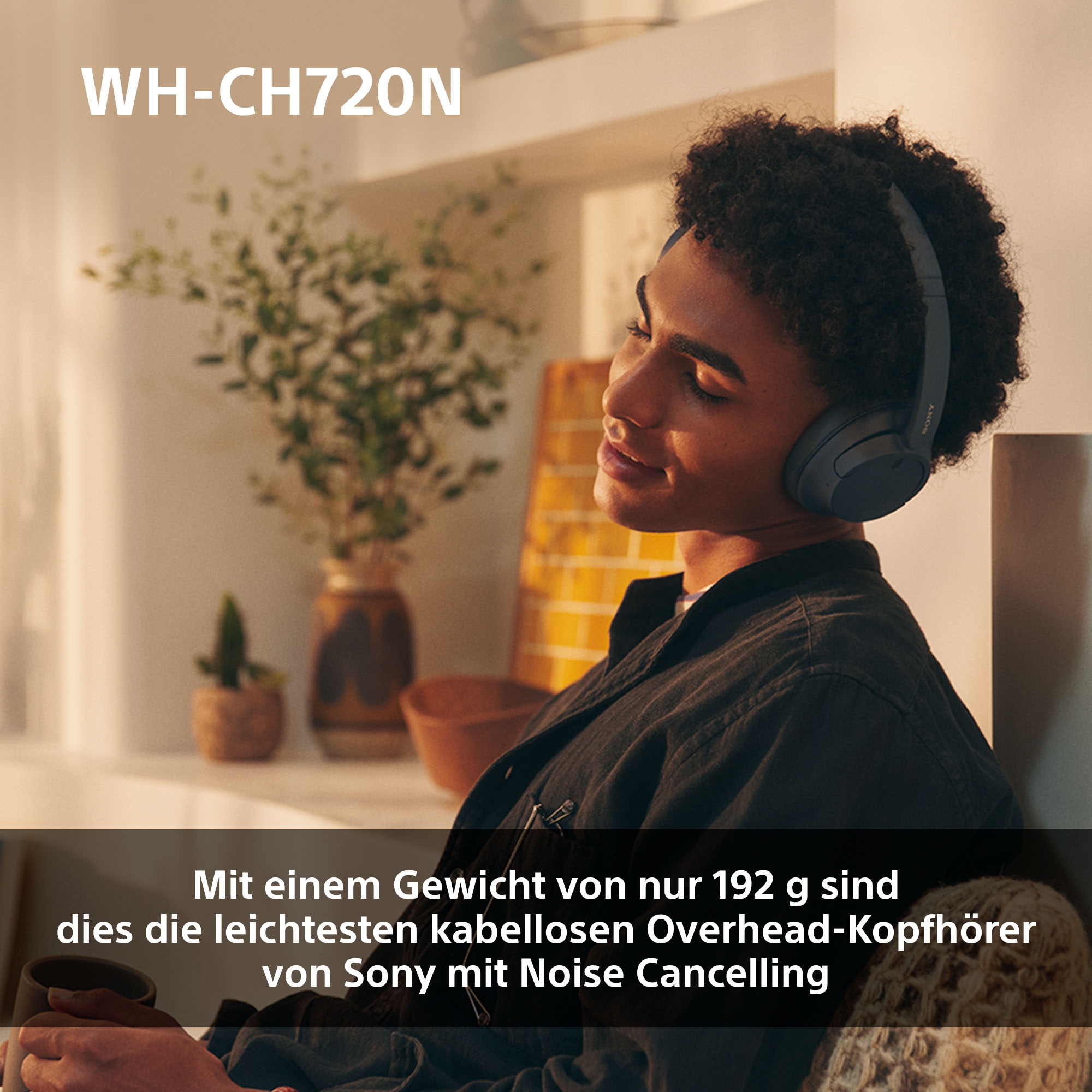 Sony Over-Ear-Kopfhörer »WH-CH720N«, Bluetooth, Noise-Cancelling-Freisprechfunktion-integrierte Steuerung für Anrufe und Musik-LED Ladestandsanzeige-Multi-Point-Verbindung-Sprachsteuerung