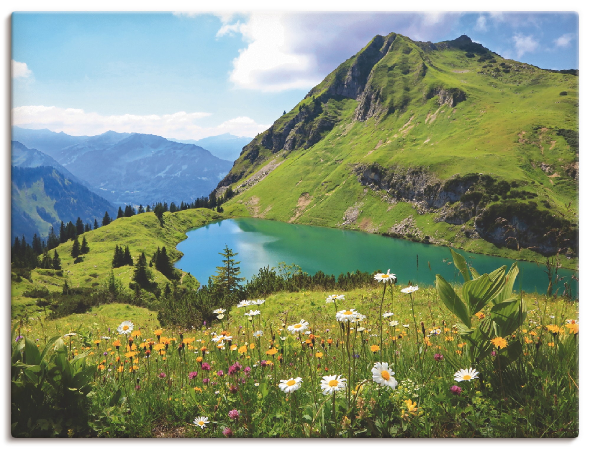 Artland Leinwandbild "Seealpsee" Berge 1 Stk. tlg. auf Holzrahmen gespannt