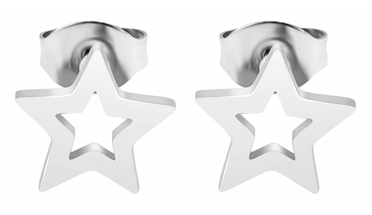 Adelia's Star Stud Earrings Silver 9 mm 2