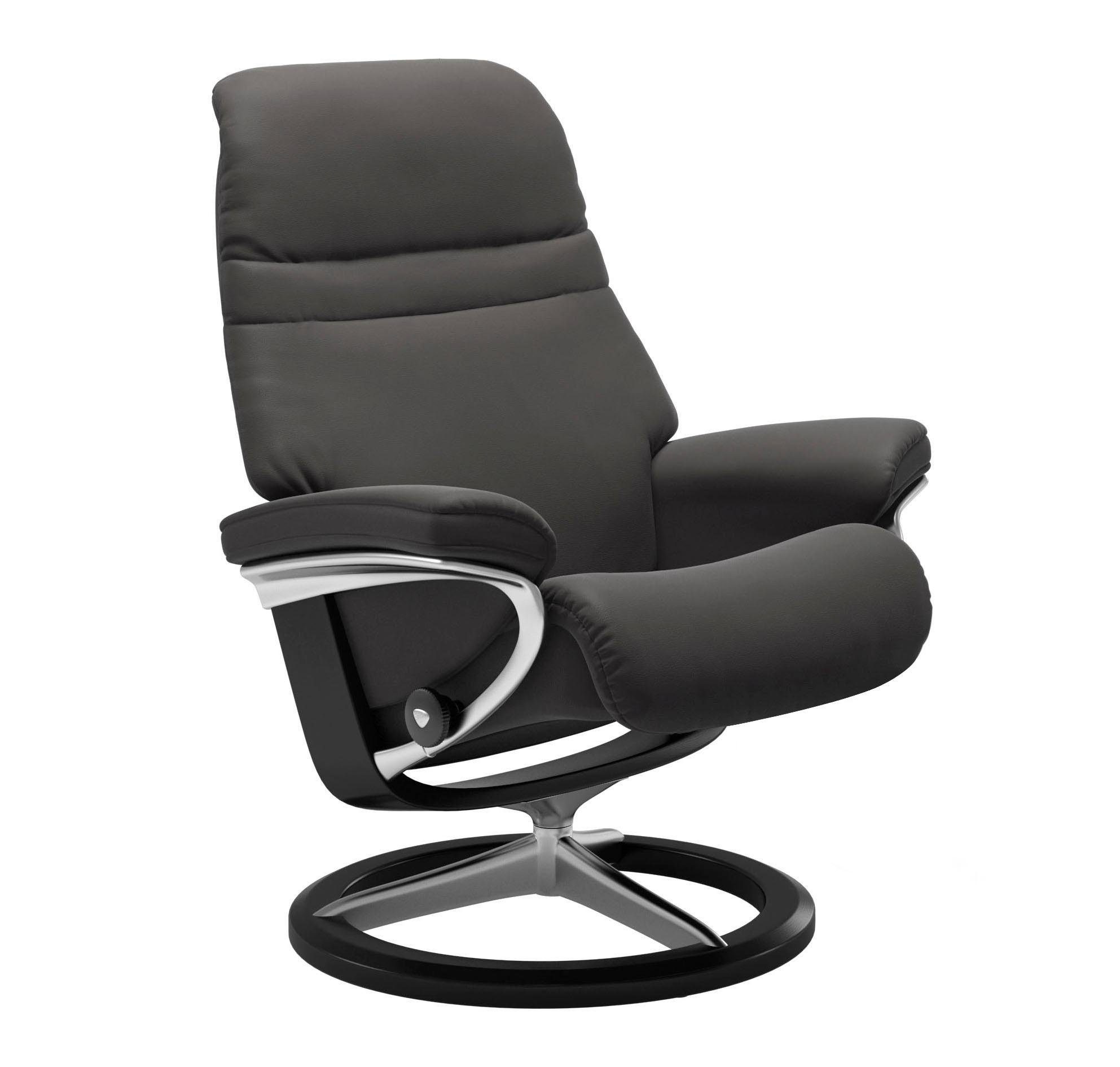 Thumbnail - Stressless Relaxsessel "Sunrise" mit Signature Base, Größe M, Gestell Schwarz, in 2 Lederqualitäten lieferbar