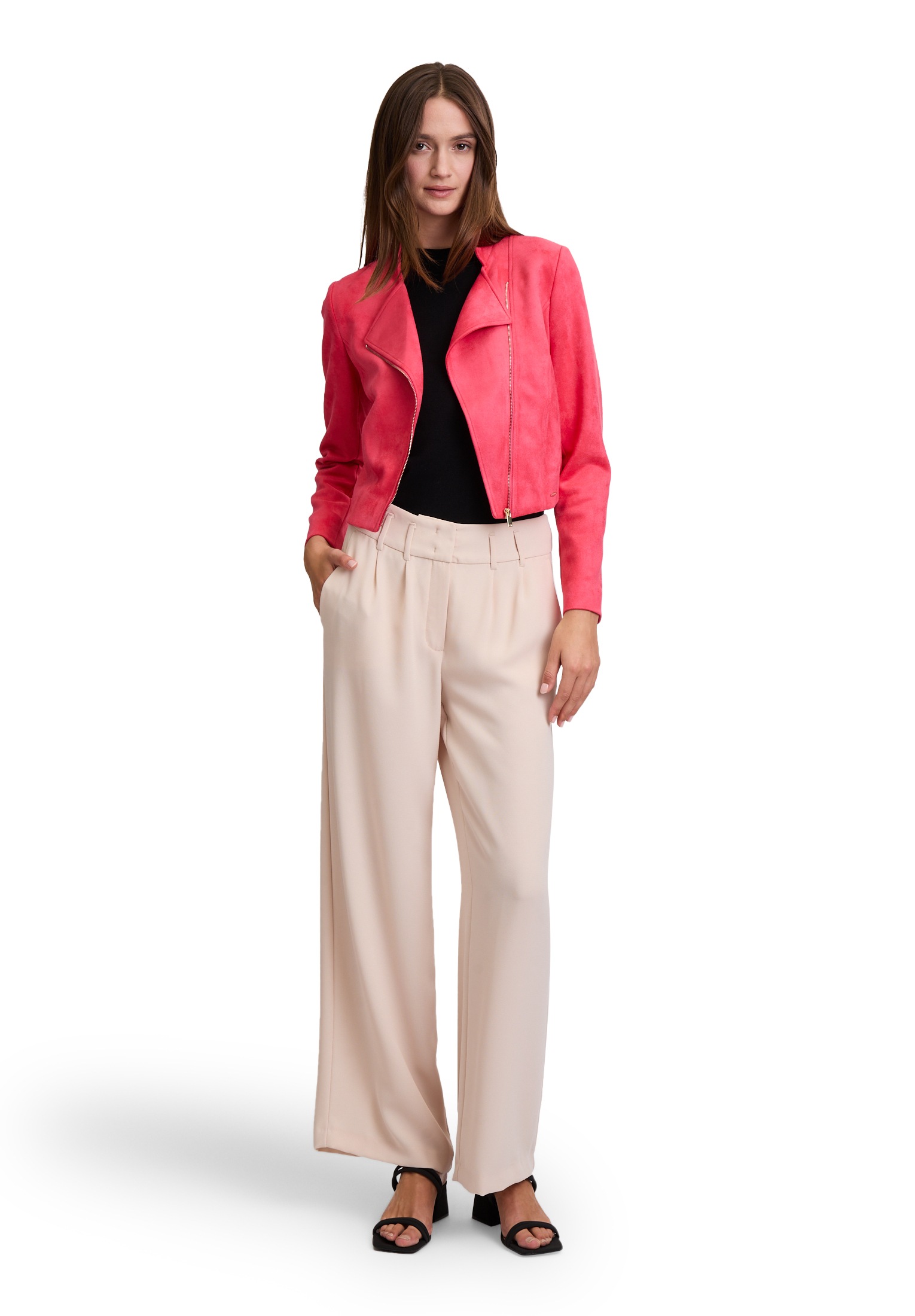 Betty&Co Jackenblazer »Betty & Co Damen Bikerjacke mit Stehkragen«, Material