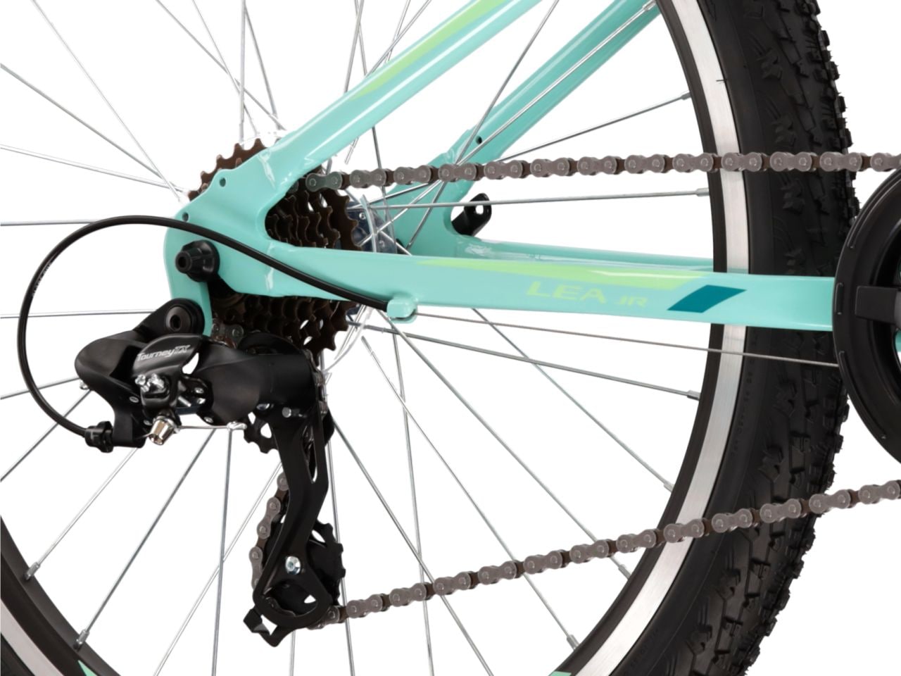 Kross Kinderfahrrad »KROSS Kinderad 24" Lea JR 1.0 Grün 8 Gänge« 8 Gang Shimano TOURNEY TX800 Schaltwerk Kettenschaltung