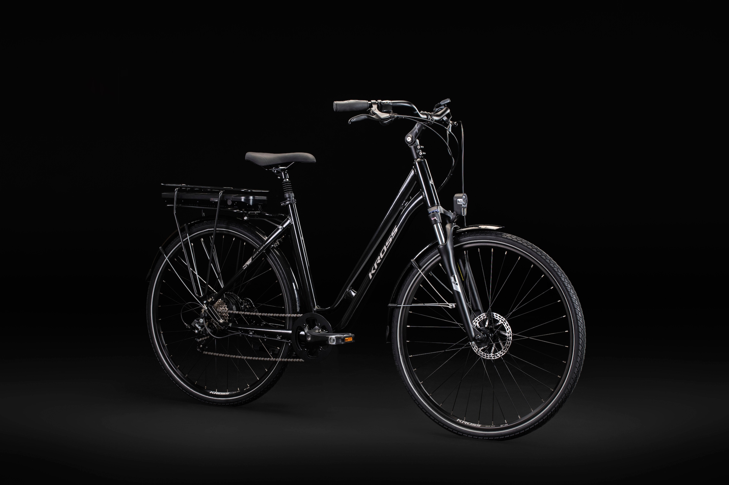 Kross E-Bike »E-Citybike Sentio Hybrid 1.0 28 Zoll schwarz«, 8 Gang, microSHIFT, M26S, Heckmotor 250 W