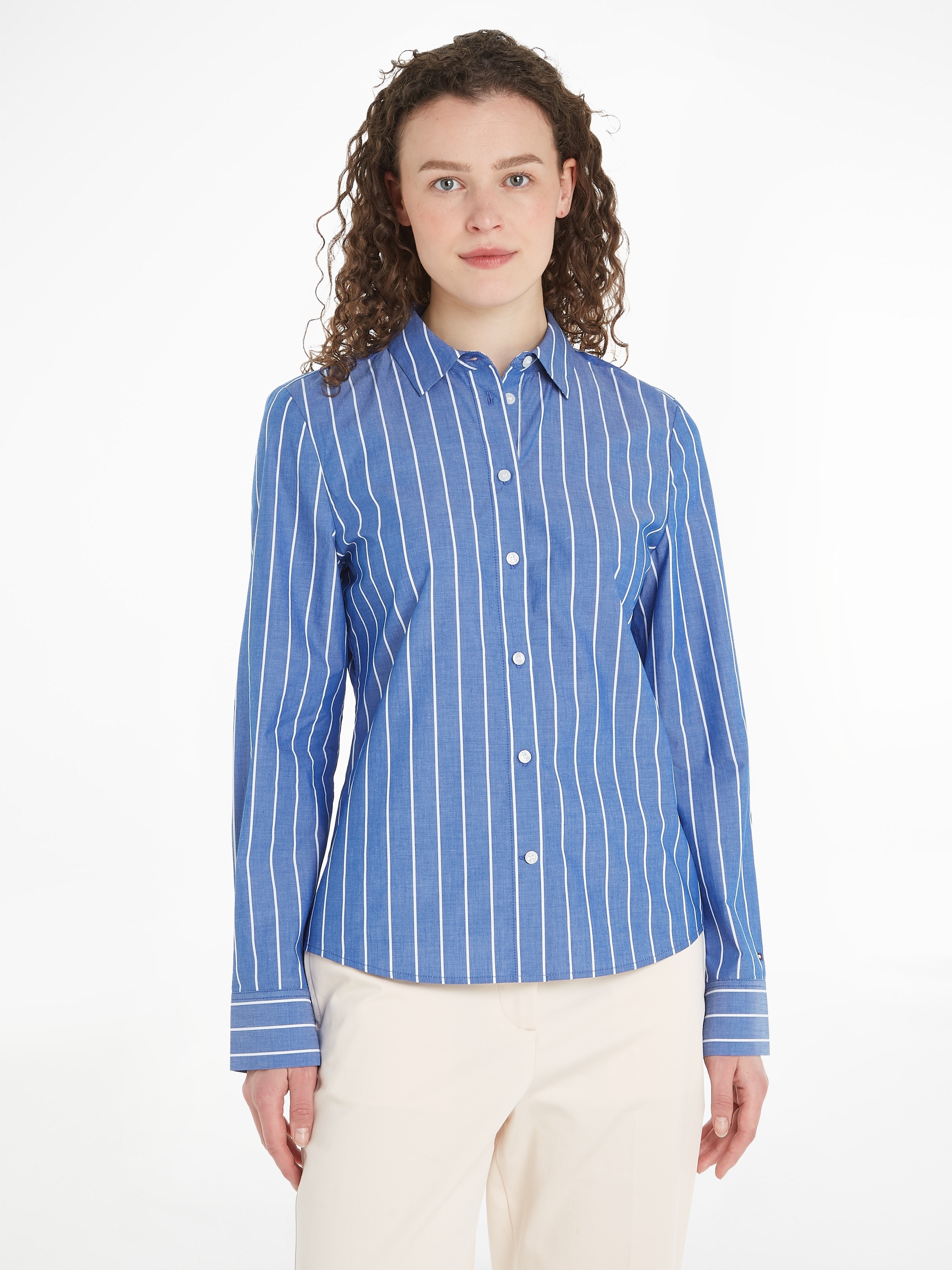 Hemdbluse »BASEBALL STRIPE REGULAR SHIRT«, mit Logostickerei