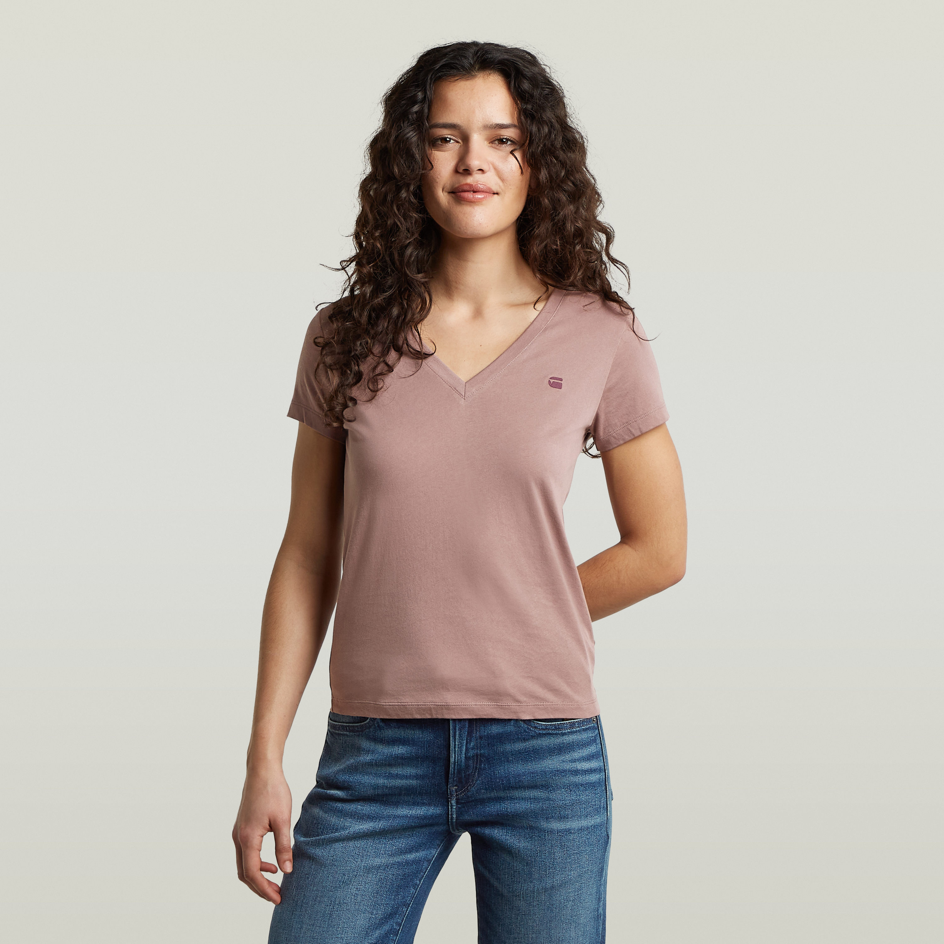 G-STAR V-Shirt "Overdyed Form v t wmn" in Baumwoll-Qualität