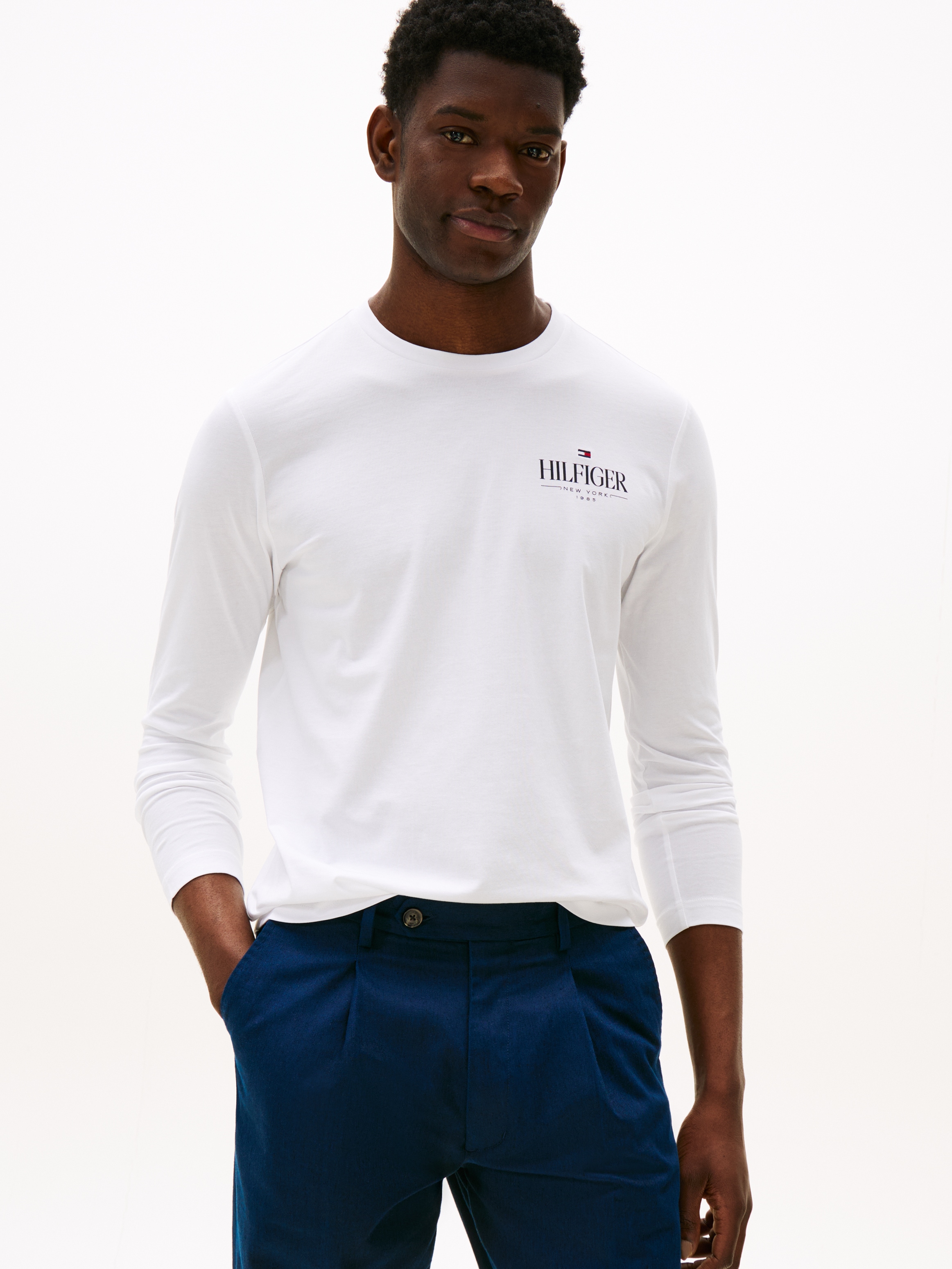 Tommy Hilfiger Longsleeve "HILFIGER STACK LS TEE", Kontrastfarbener Print a günstig online kaufen