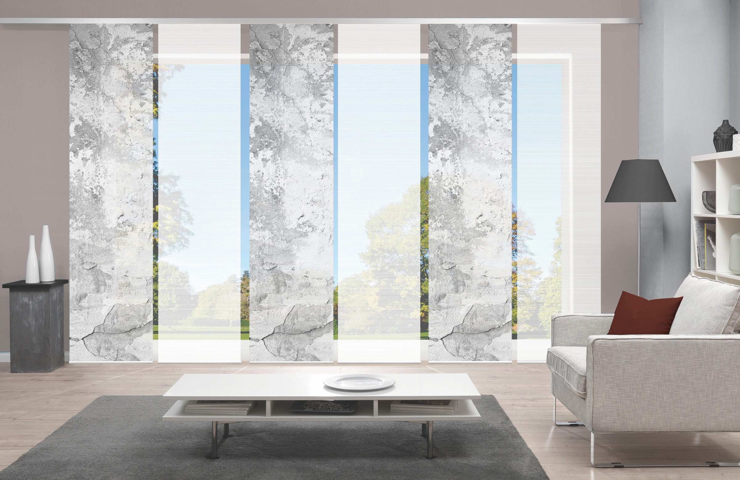 Vision S Schiebegardine "RAGUL 6er SET" Paneelwagen 6 Stk. tlg. Schiebevorh günstig online kaufen