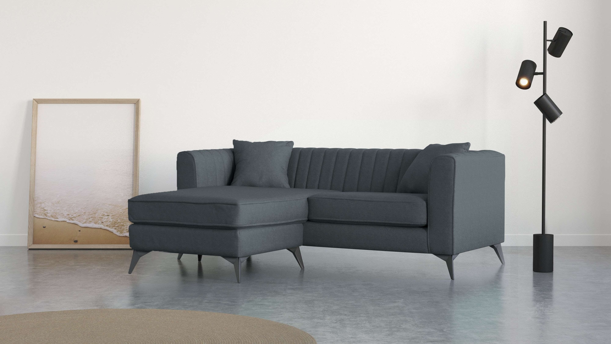 Ecksofa »MATTHEW B/T/H: 201/162/74 cm, ideal für kleine Räume«, L-Form, feine Steppung...