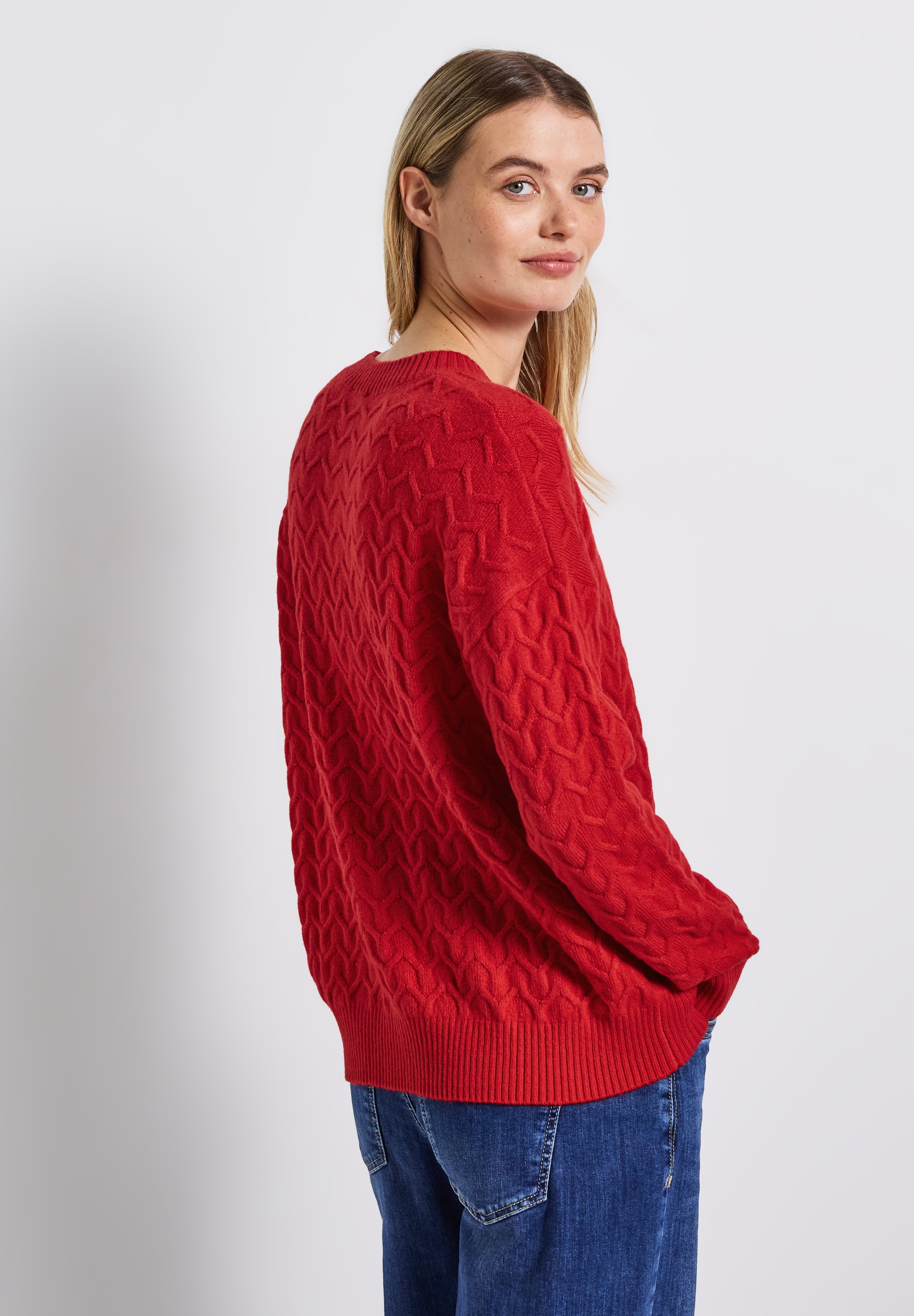 STREET ONE Rundhalspullover mit Strukturmuster günstig online kaufen