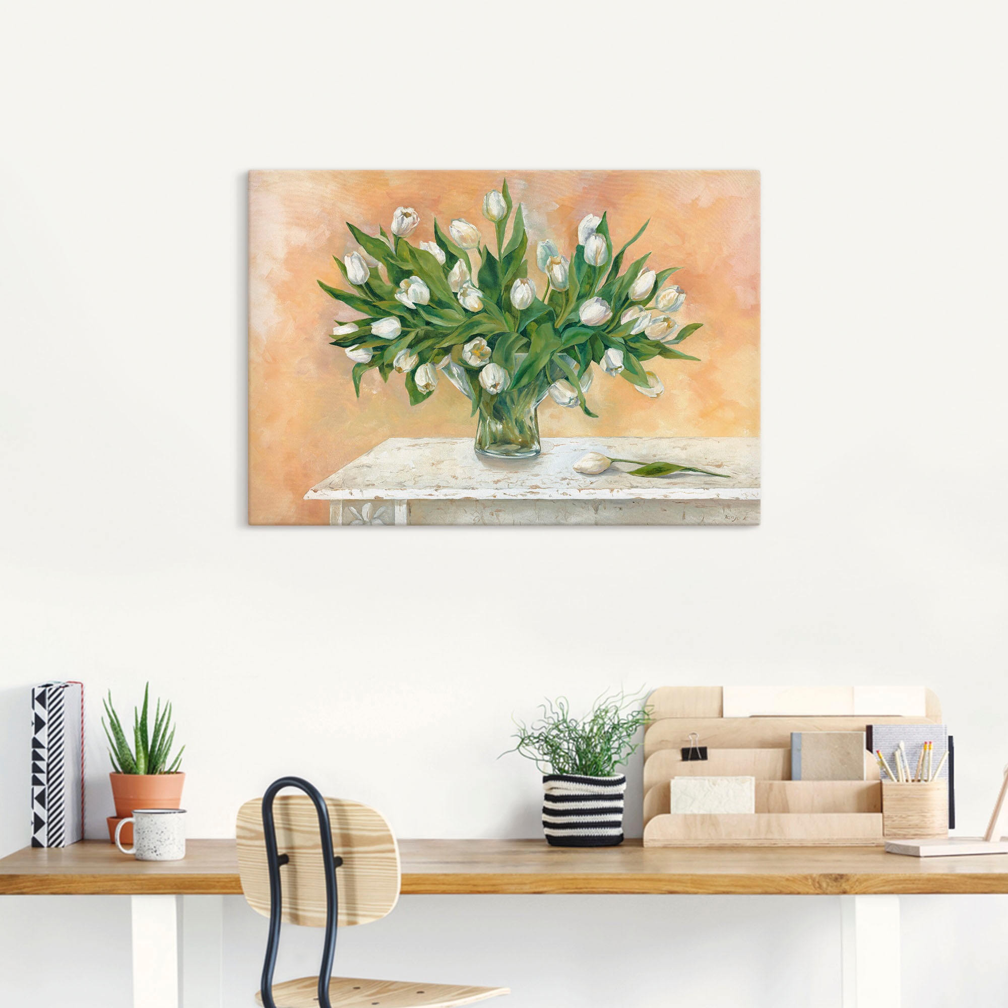Artland Leinwandbild "Weiße Tulpen II" Blumen 1 Stk. tlg. auf Keilrahmen ge günstig online kaufen