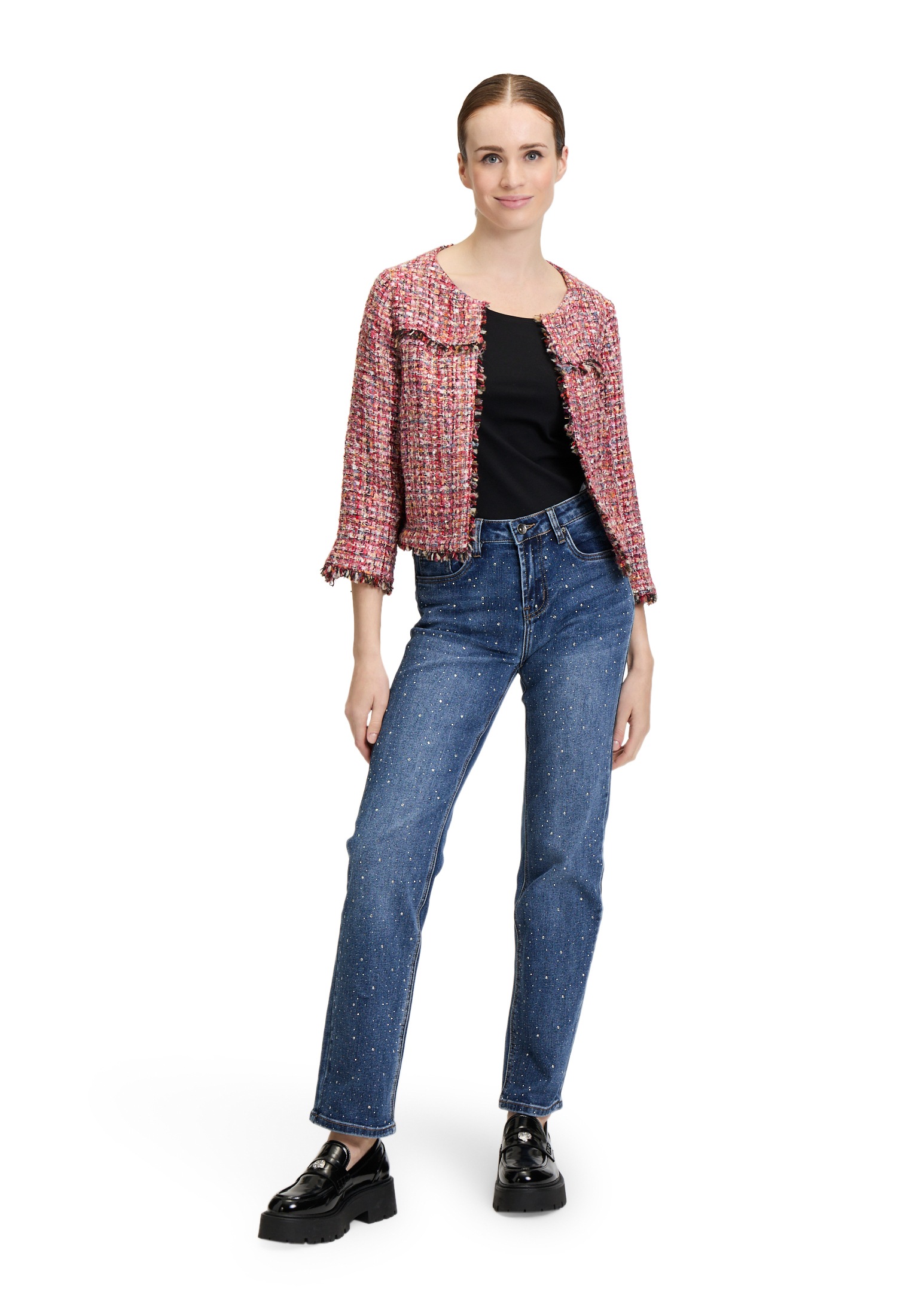 Cartoon Jackenblazer »Cartoon Damen Tweedblazer mit Fransen«, Fransen