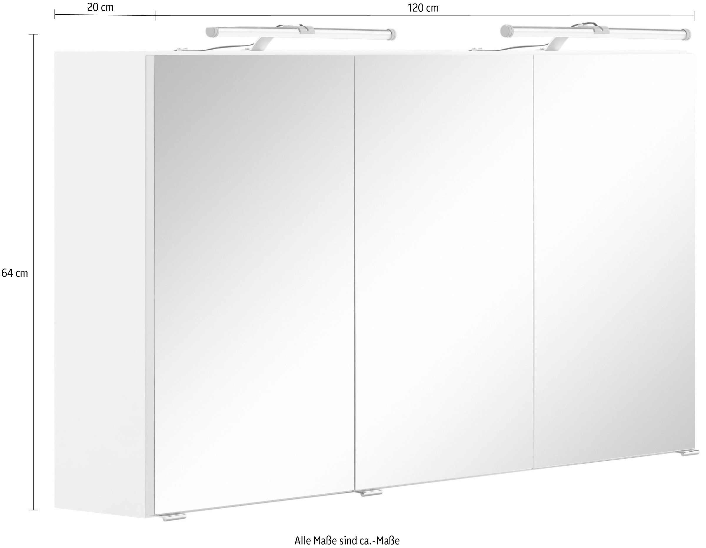 HELD MÖBEL 120 Spiegeltüren, mit | cm, inklusive BAUR Breite Badmöbel«, Badezimmerschrank, LED-Beleuchtung Spiegelschrank »\