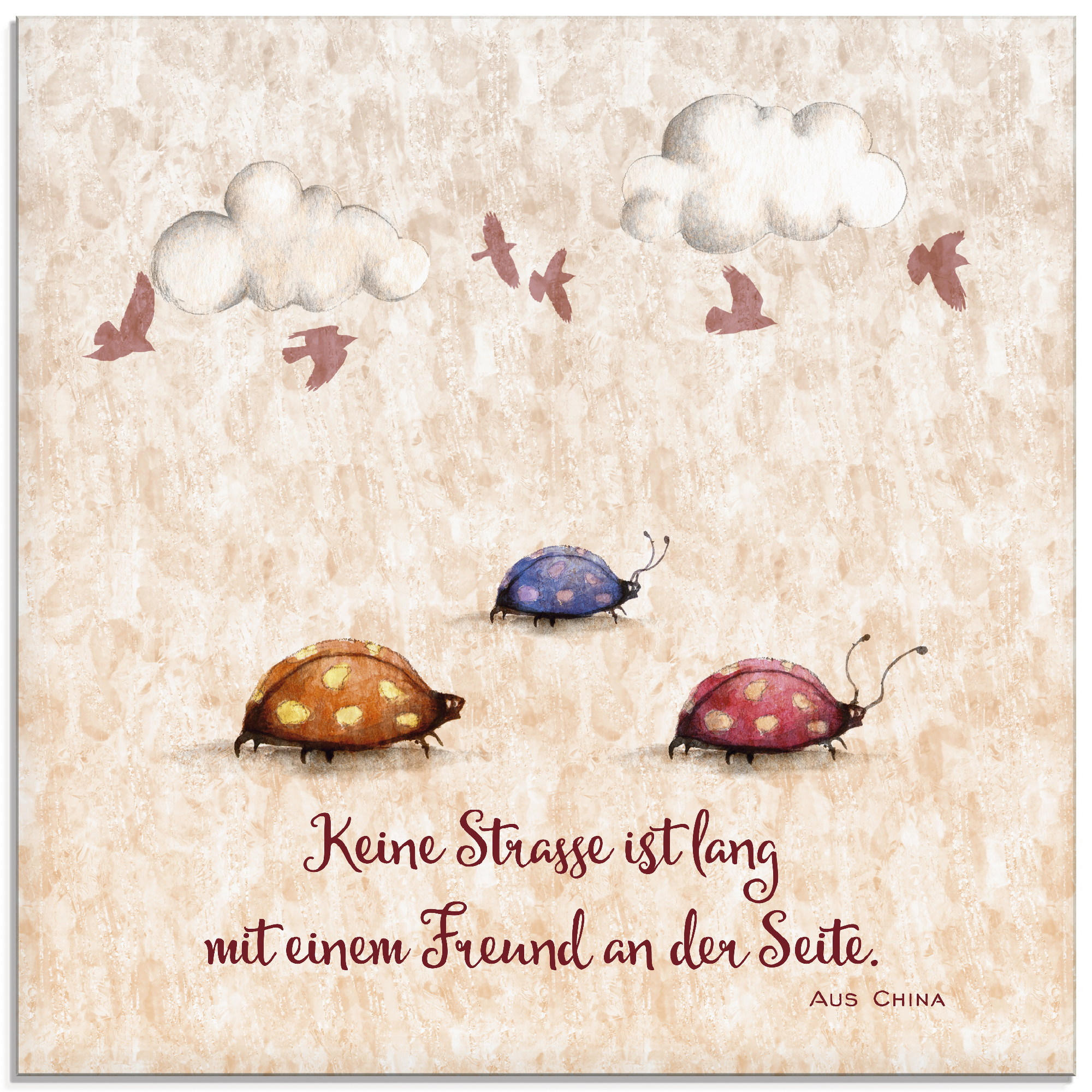 Artland Glasbild "Lebensweisheit Freunde" Tiere 1 Stk. tlg. in verschiedenen Größen