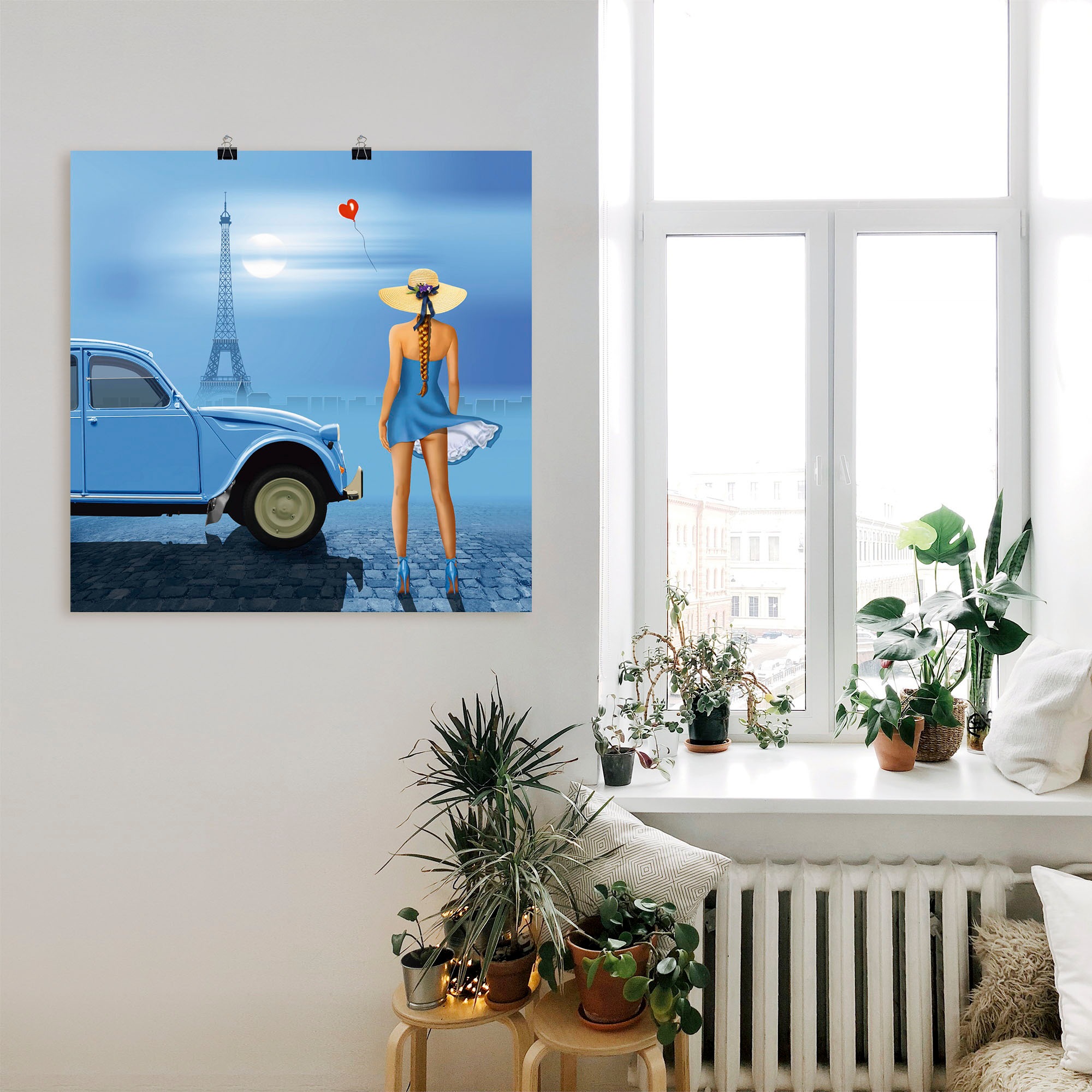 Artland Leinwandbild »Französisch Blau«, Frau, (1 St.), auf Keilrahmen gespannt