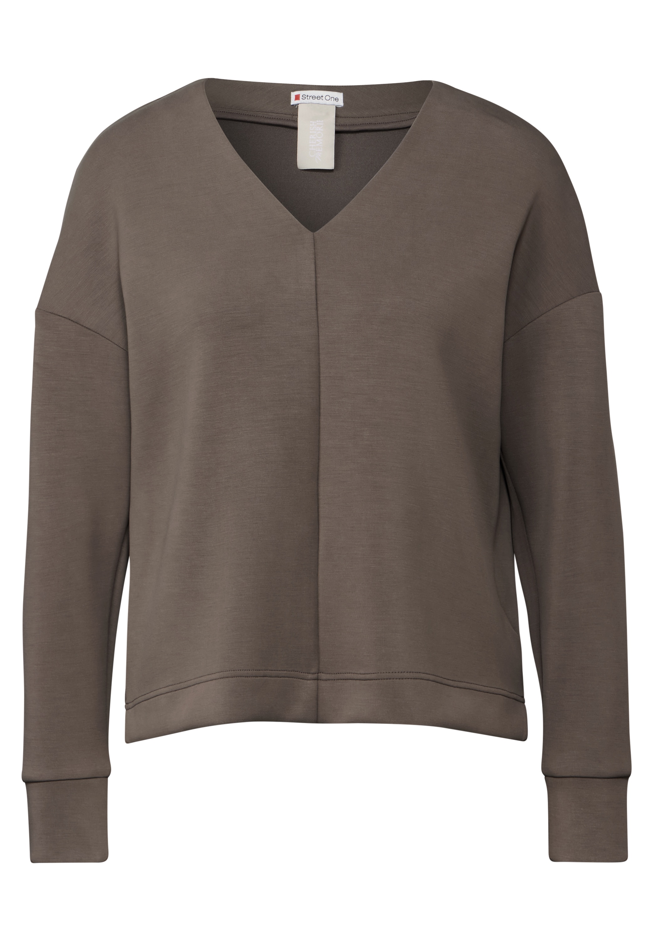 STREET ONE Langarmshirt, mit V-Ausschnitt