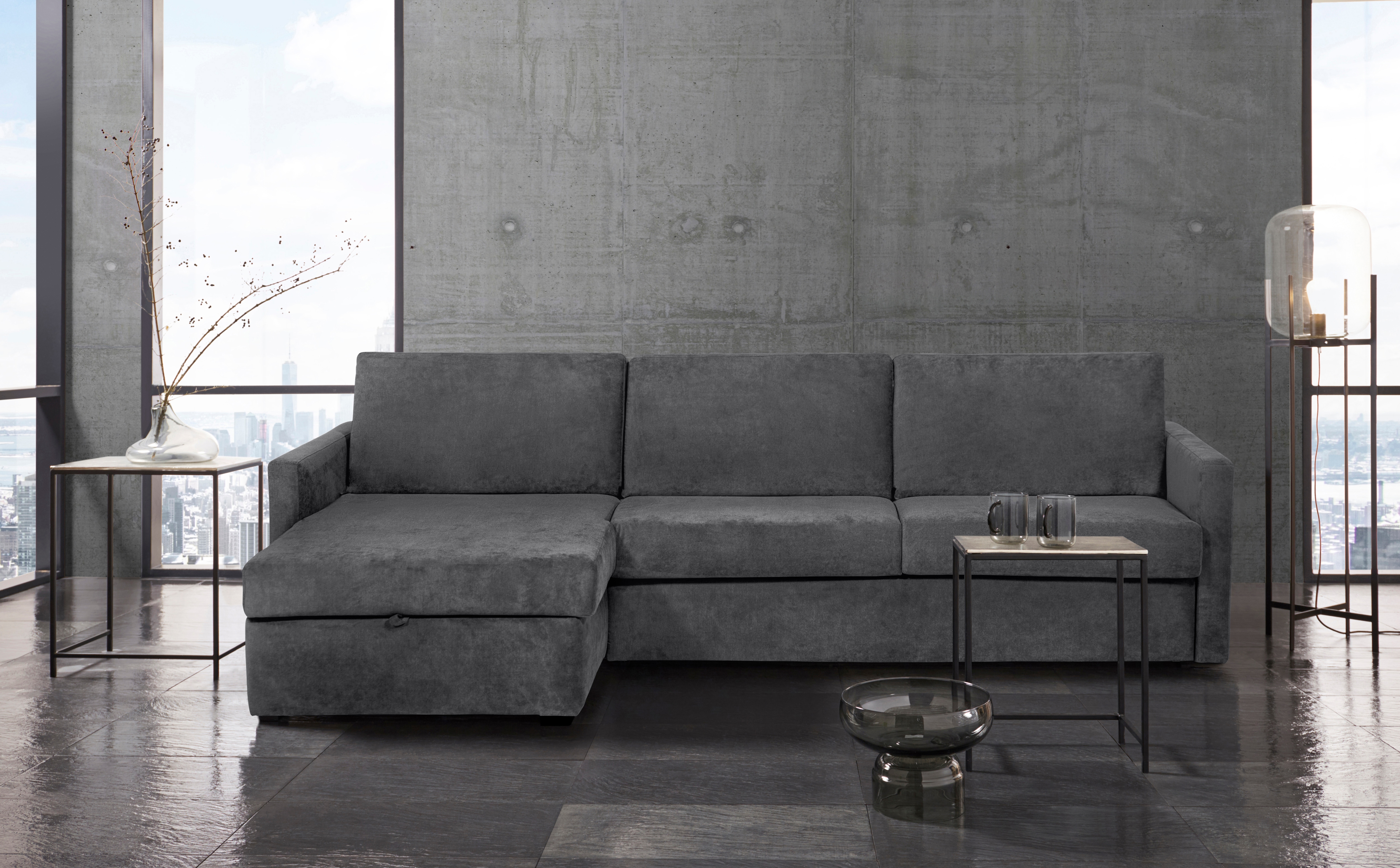 OTTO home Schlafsofa "GOLDPOINT Ecksofa 264 cm, Liegefläche (140/200cm), L-Form" Bettfunktion, Bonell-Federkernmatratze und Dauerschläfer-Funktion