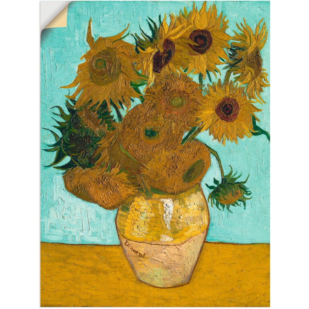 Artland Wandbild »Vase mit Sonnenblumen. 1888«, Blumen, (1 St.)