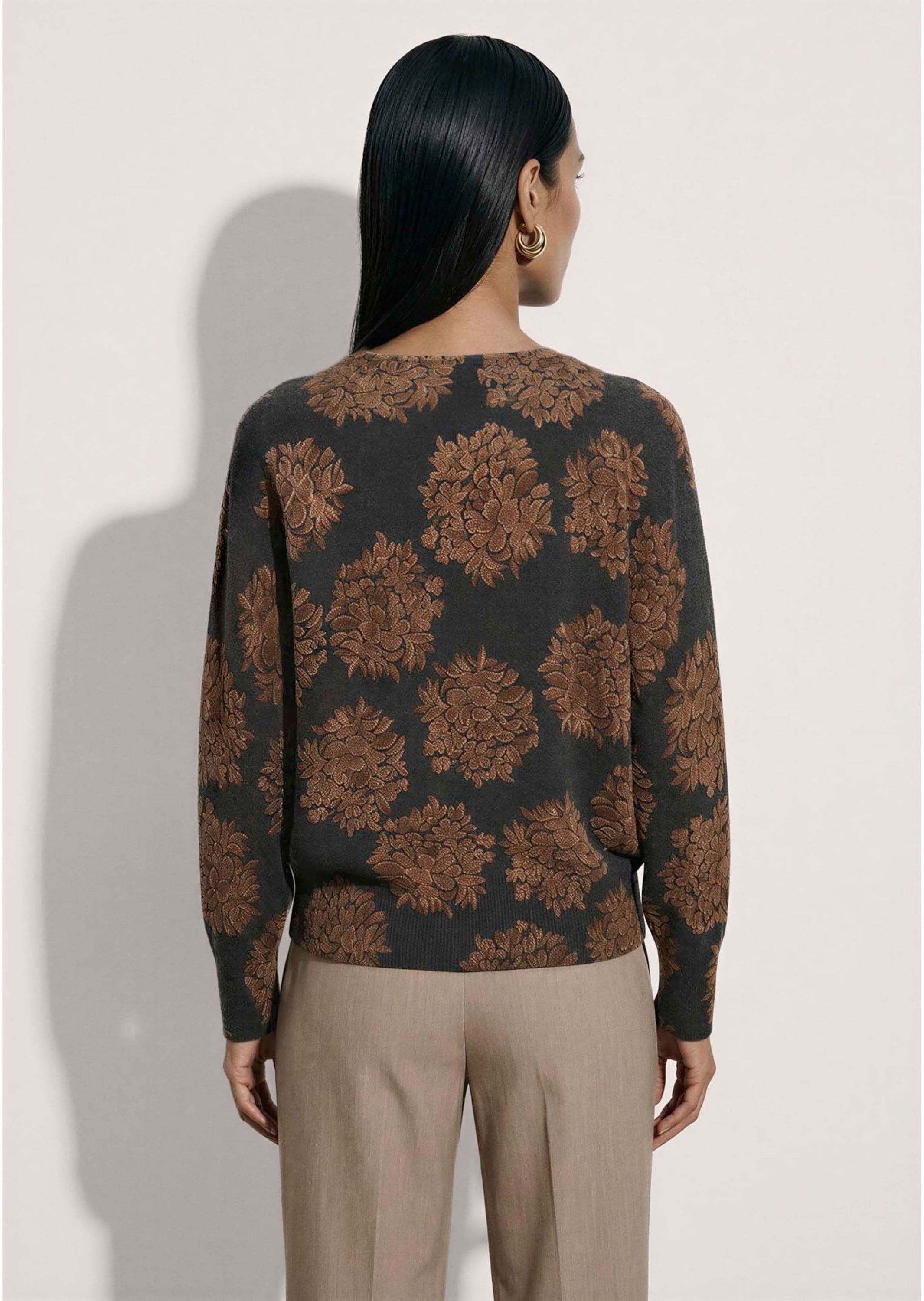 MADELEINE Longpullover »Pullover Kaschmirpullover mit Blüten-Print«
