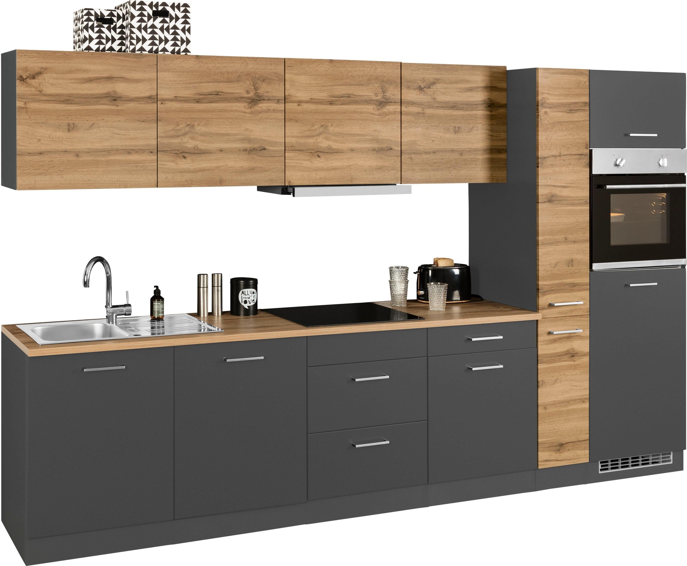 Thumbnail - KOCHSTATION Küchenzeile "KS-Kehl", mit E-Geräten, Breite 330 cm, inkl. Kühlschrank und Geschirrspüler