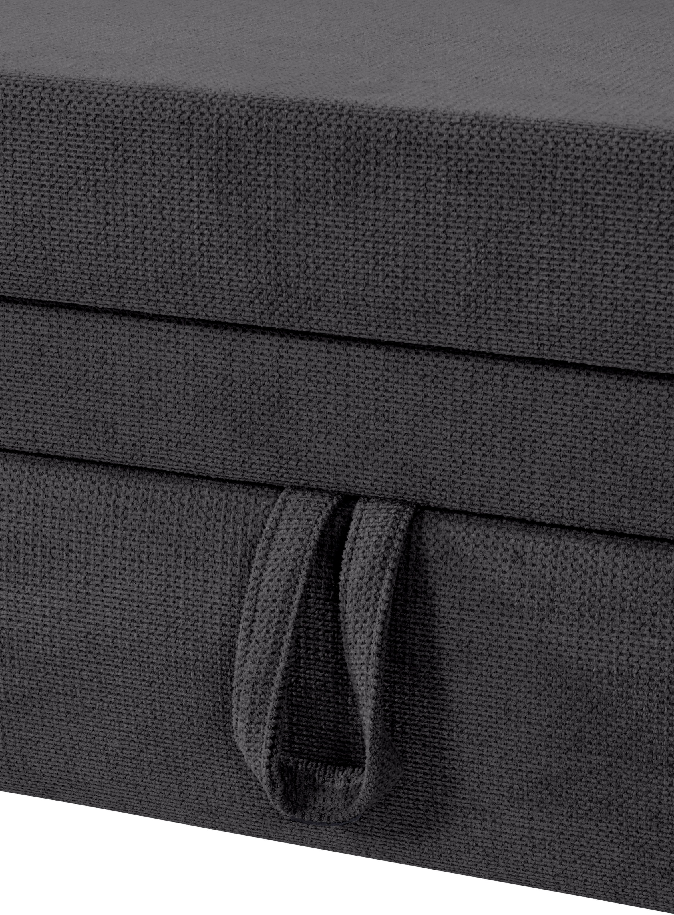 Places of Style Ecksofa »Lolland L-Form«, Wahlweise mit Bettfunktion und Bettkasten, Federkern