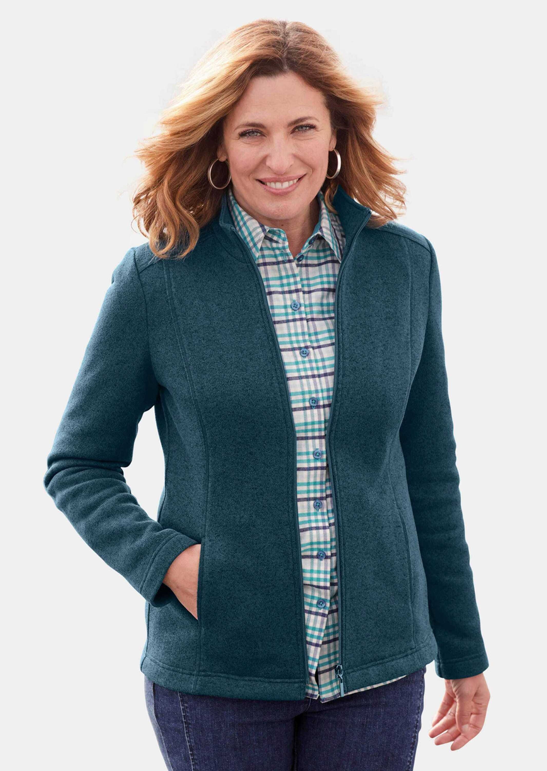 GOLDNER Fleecejacke "Kuschelweiche Strickfleece-Jacke" Kuschelweiche Innens günstig online kaufen