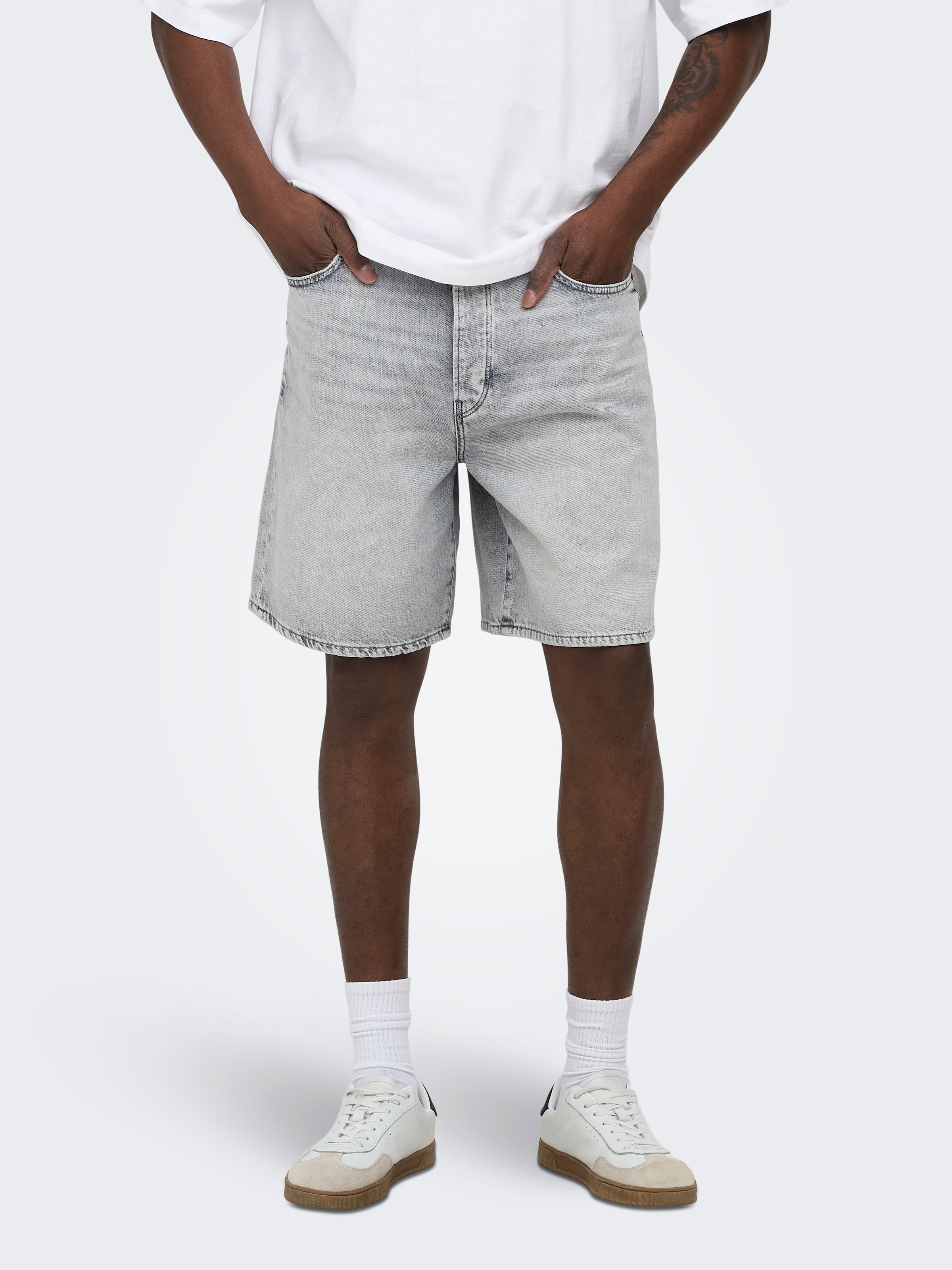 ONLY & SONS Jeansshorts "ONSFADE LMG 3157 TAI DNM SHORTS NOOS" Baumwolle, loose fit