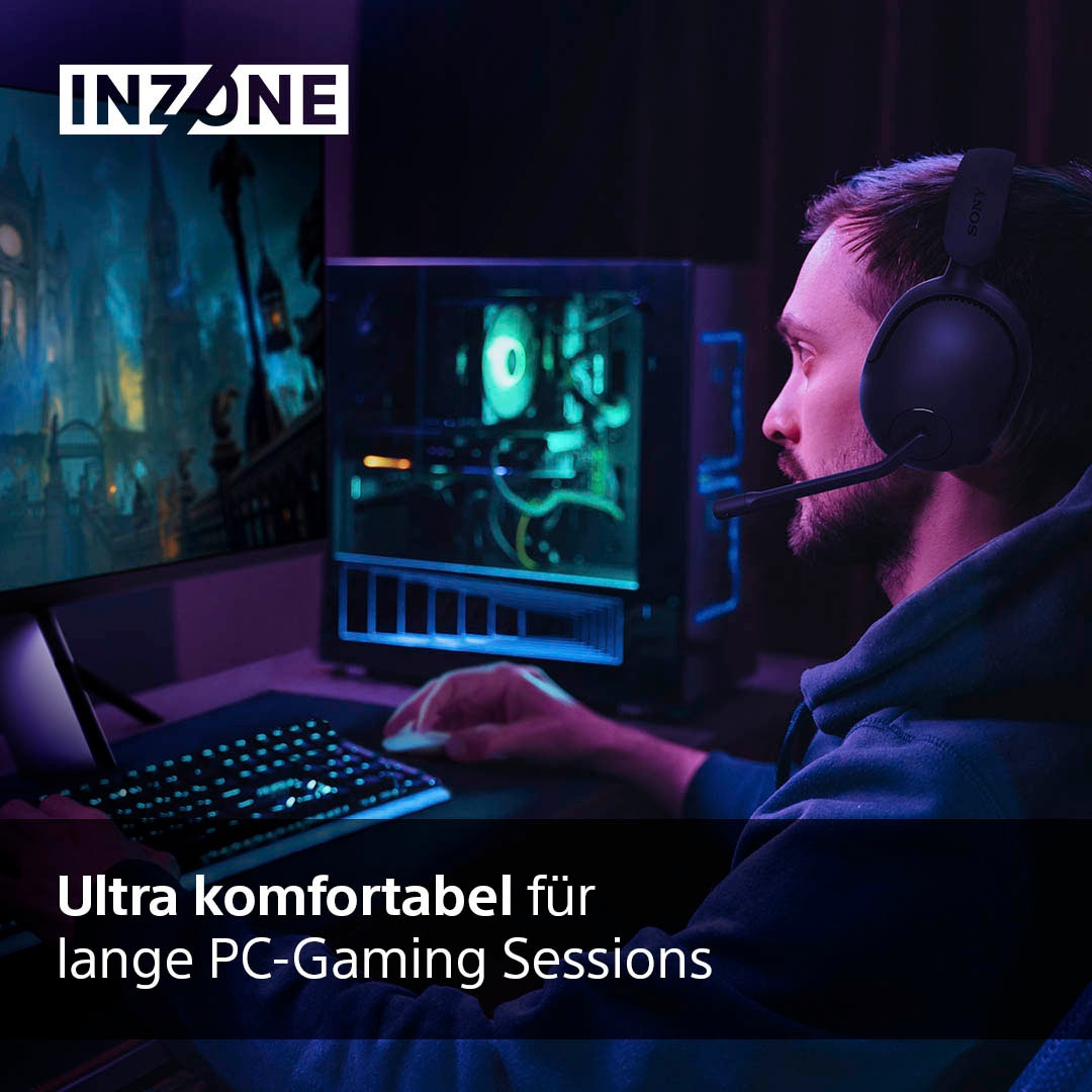 Sony Gaming-Headset »INZONE H5«, Bluetooth, Rauschunterdrückung, 360 SpatialSound, 28Std Akkulaufzeit, geringe Latenz, Mic mit AI