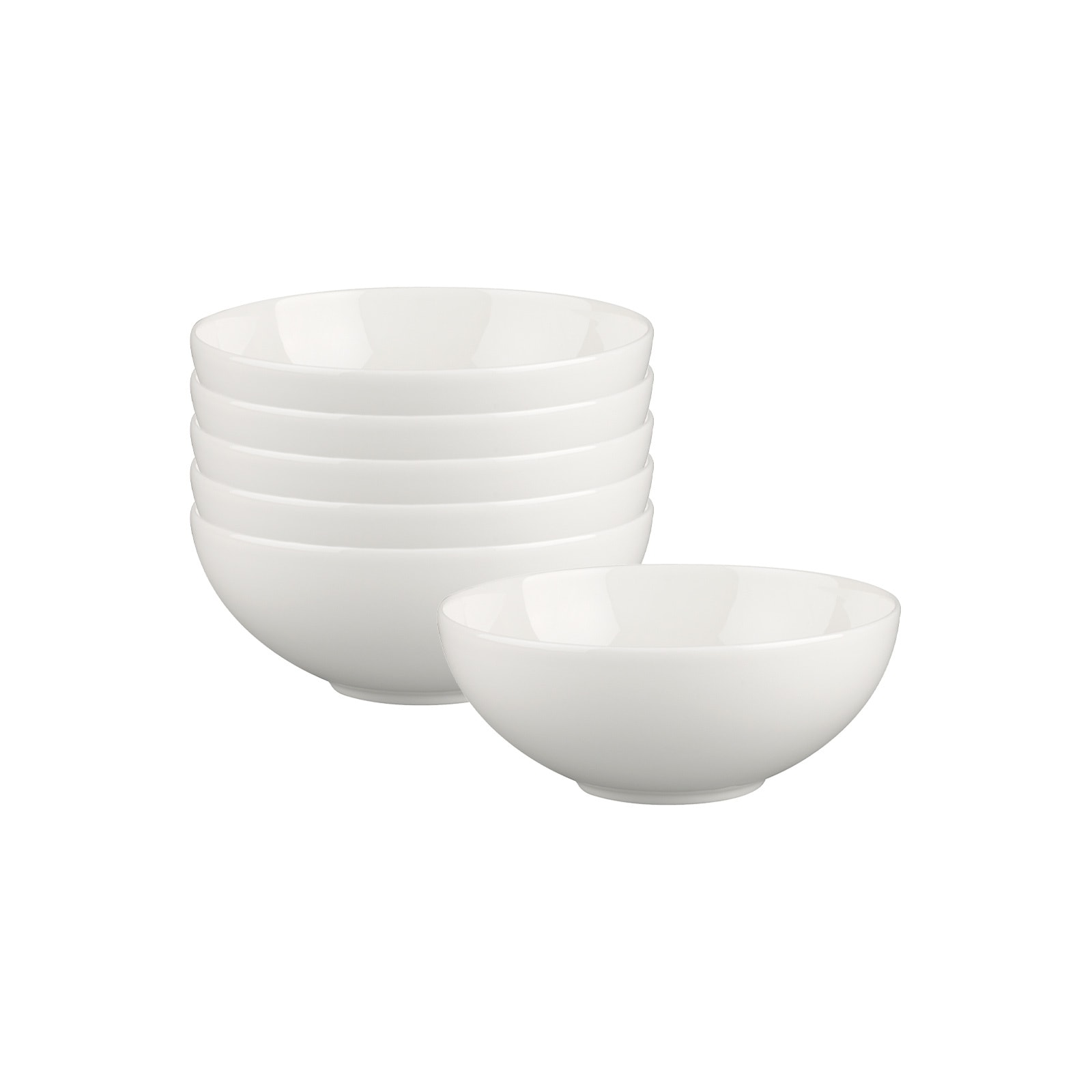 VILLEROY & BOCH Schale "Dessertschalen White Pearl ø 13 cm 6er Set weiß", weiß, Schüsseln