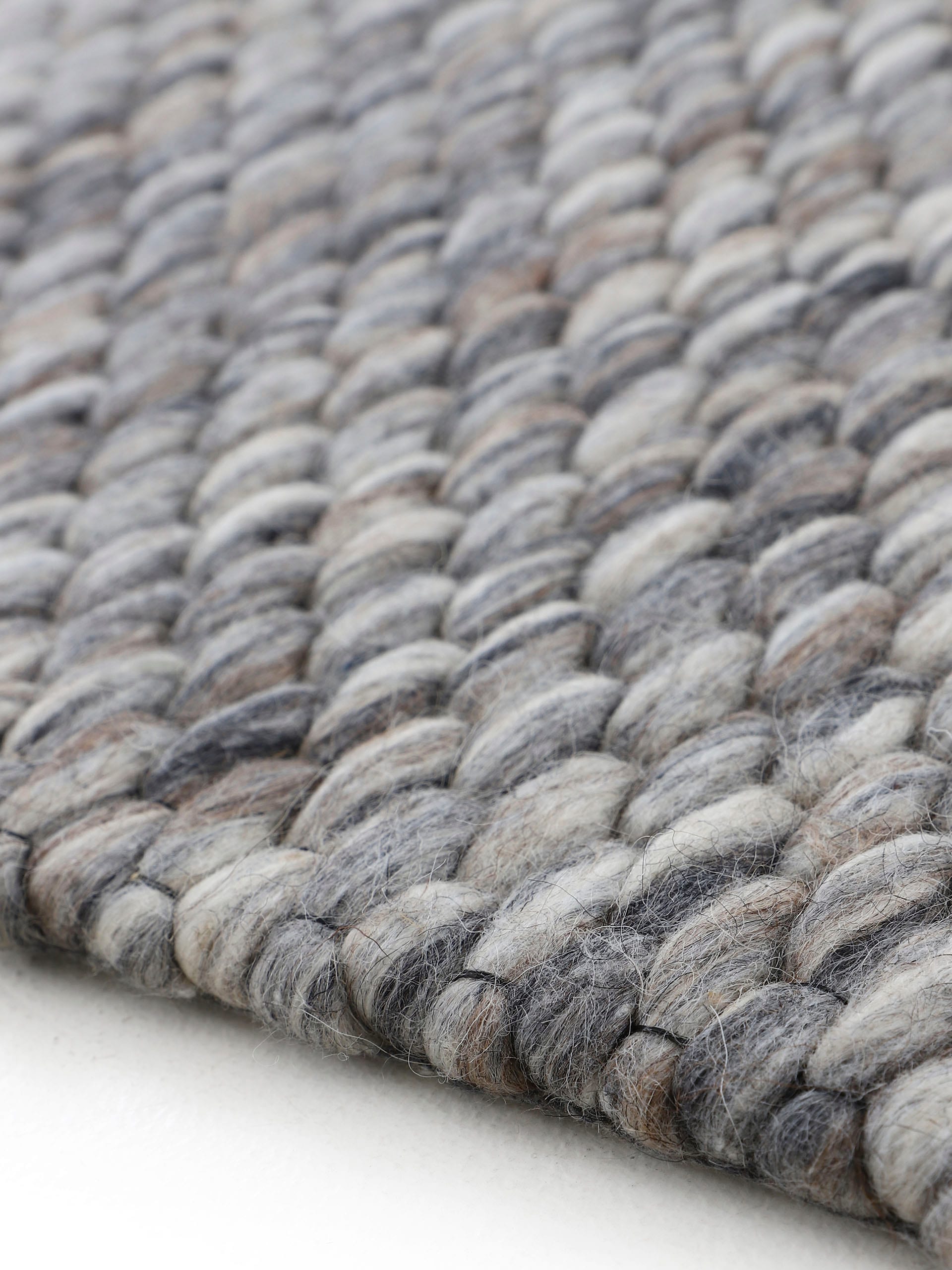 BAUR carpetfine meliert, rechteckig, Rechnung handgewebt, kuschelig | Teppich, weich Wolle, reine »Sina«, Wollteppich auf & Handweb