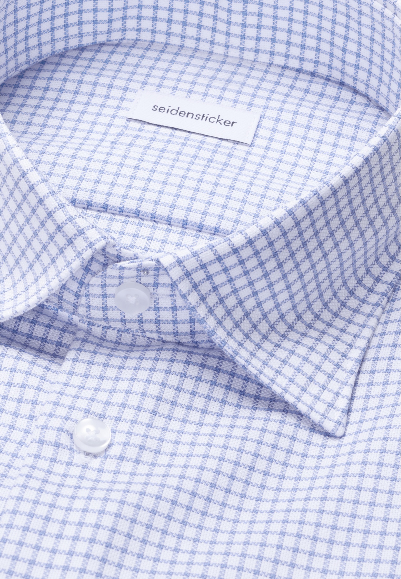 seidensticker Businesshemd »Schwarze Rose« Shaped 1/2 Covered-Button-Down-Kragen Karo