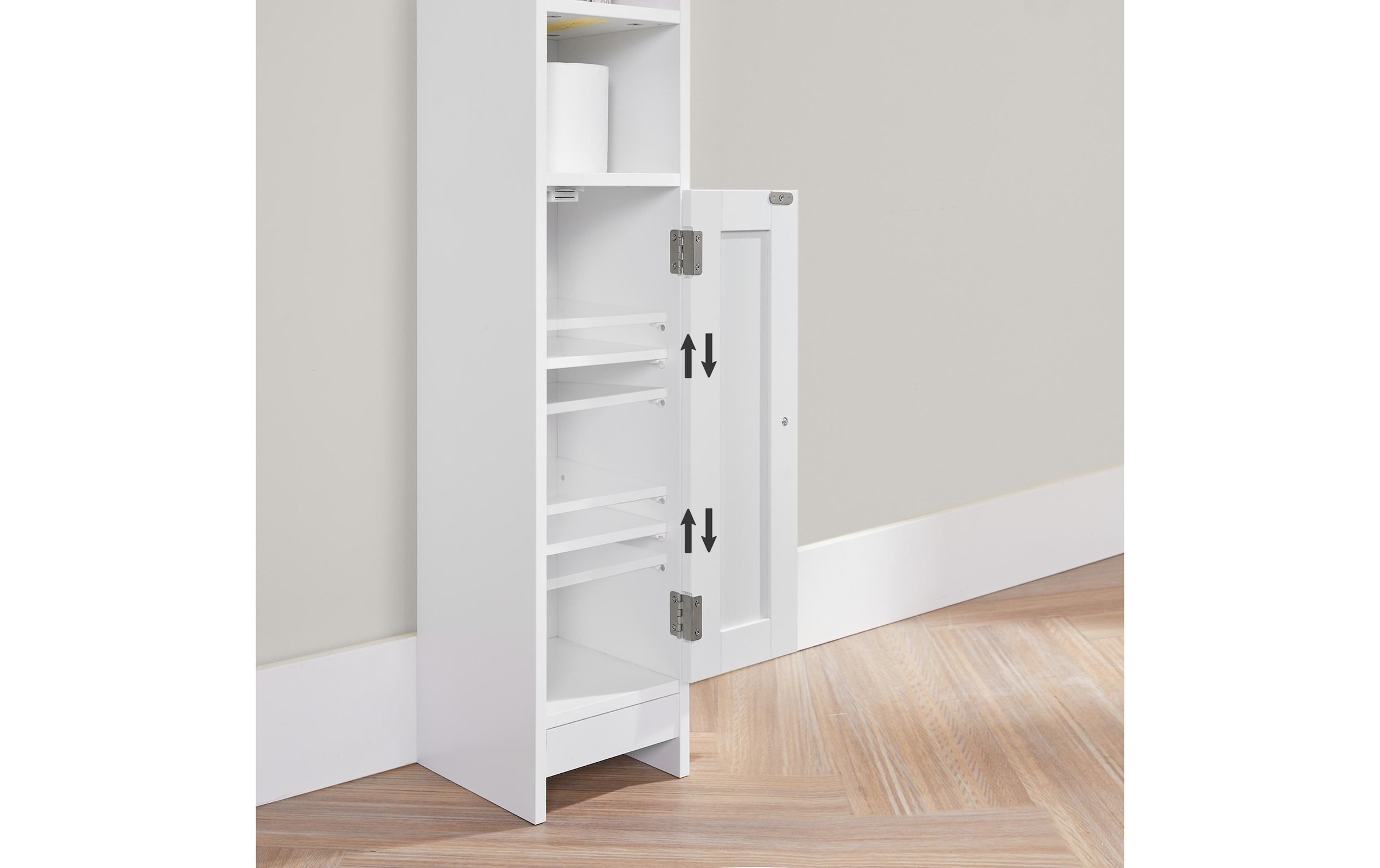 VASAGLE Badregal »80 x 20 cm, Weiss«