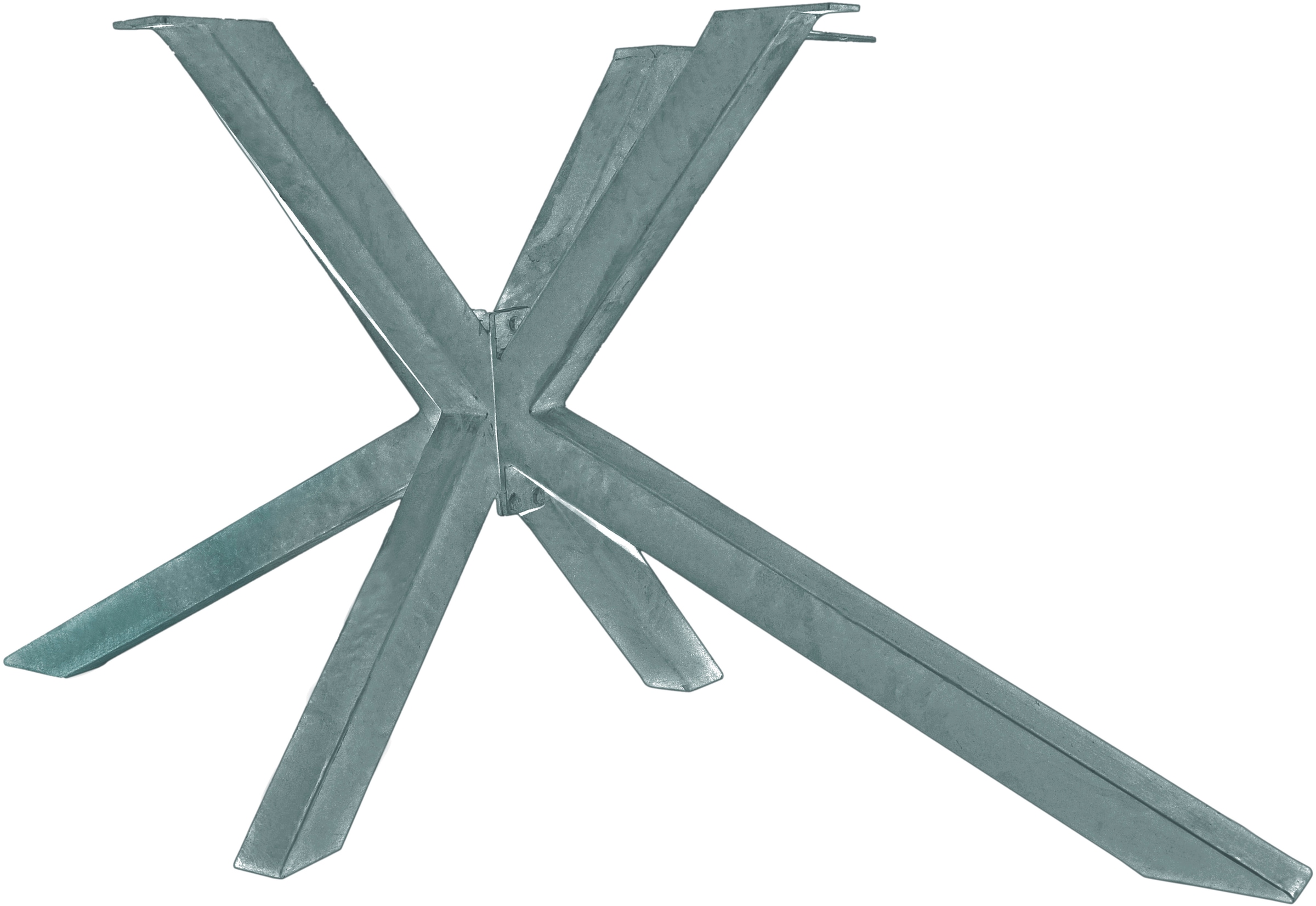 Tischbein SIT, B:160cm H:74cm T:74cm, silber, Metall, Tischbeine, "Sanremo aus Eisen – sternförmiges Design – außergewöhnlicher Look", Sternförmiger