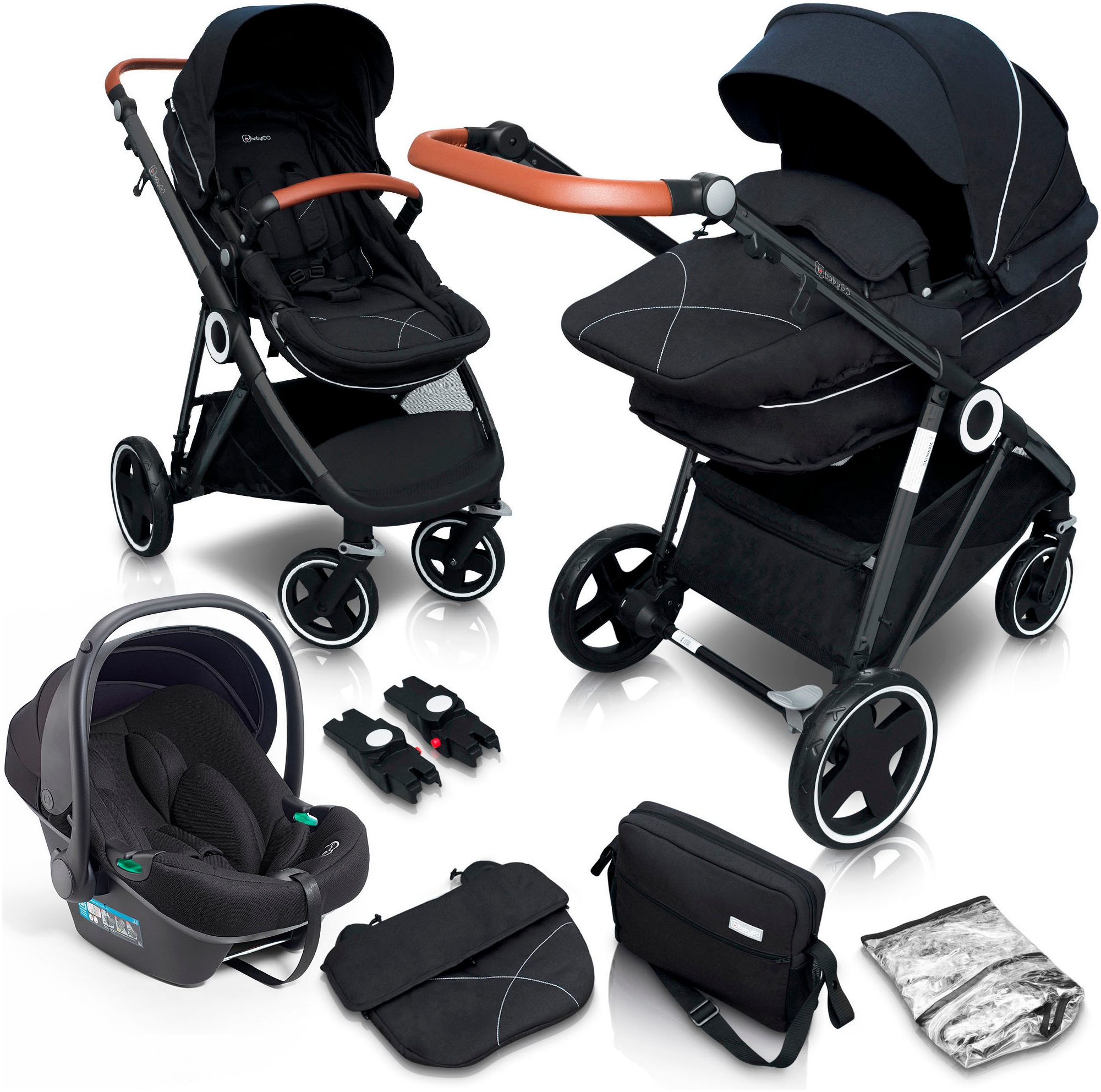 Kombi-Kinderwagen »Halime 3in1«, inklusive Babywanne, Babyschale, Regenhaube &...