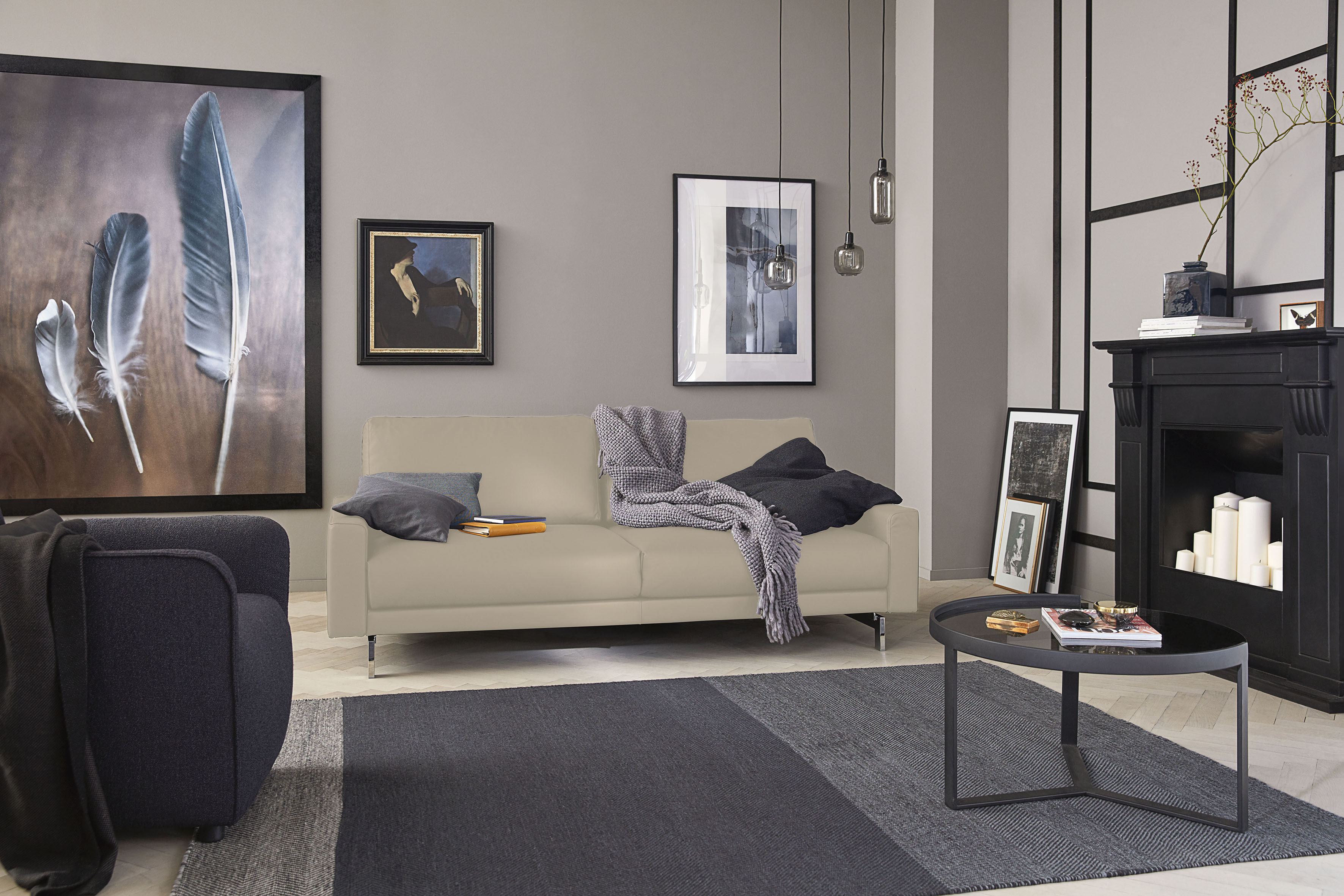 Creation BY ROLF BENZ 2-Sitzer "CR.450, Designsofa, Loungesofa, bequem und elegant" Armlehne niedrig, Fuß chromfarben glänzend, Breite 164 cm