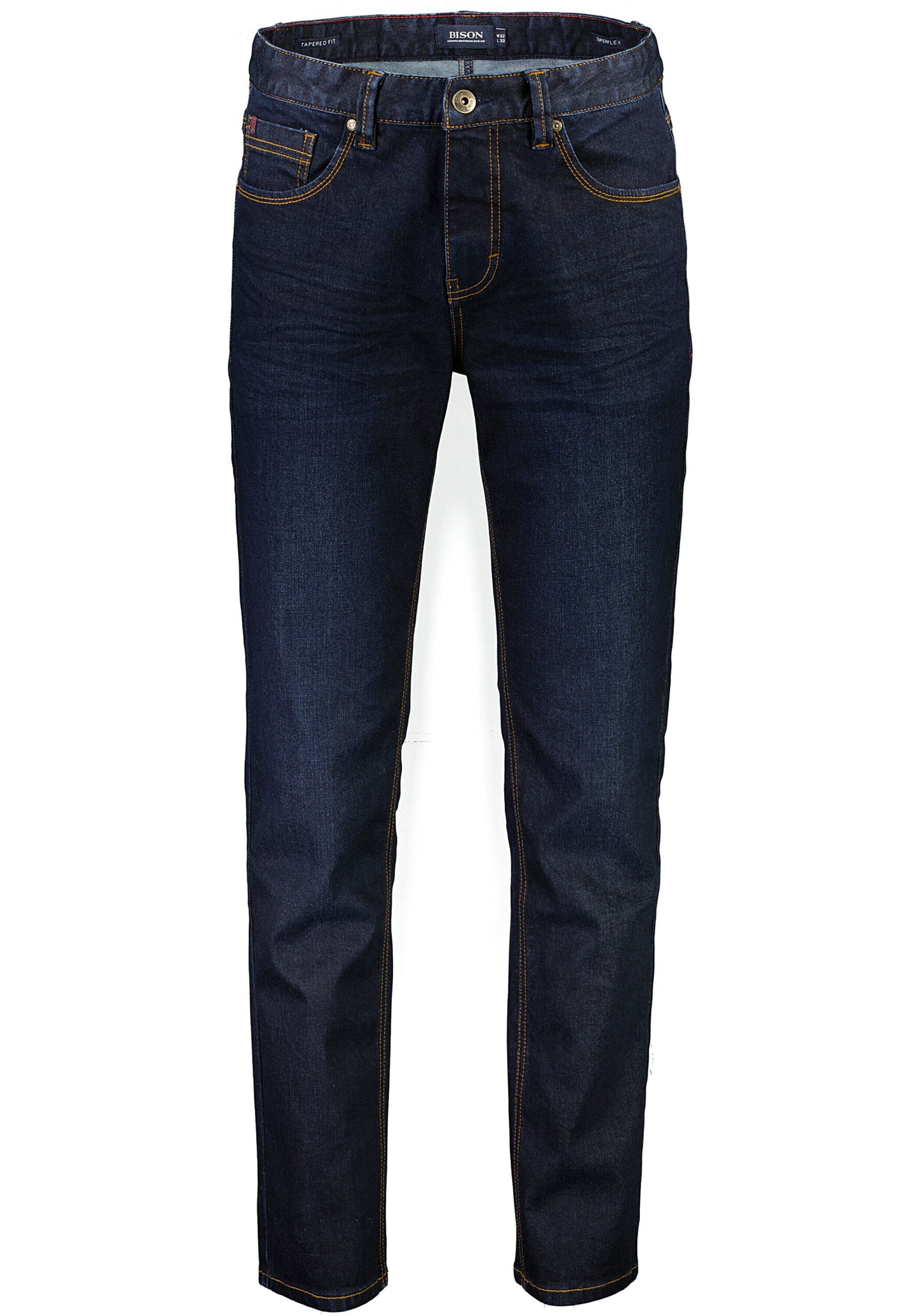 Bison Tapered Fit 5-Pocket Jeans Raw Navy Wash 31/32 3