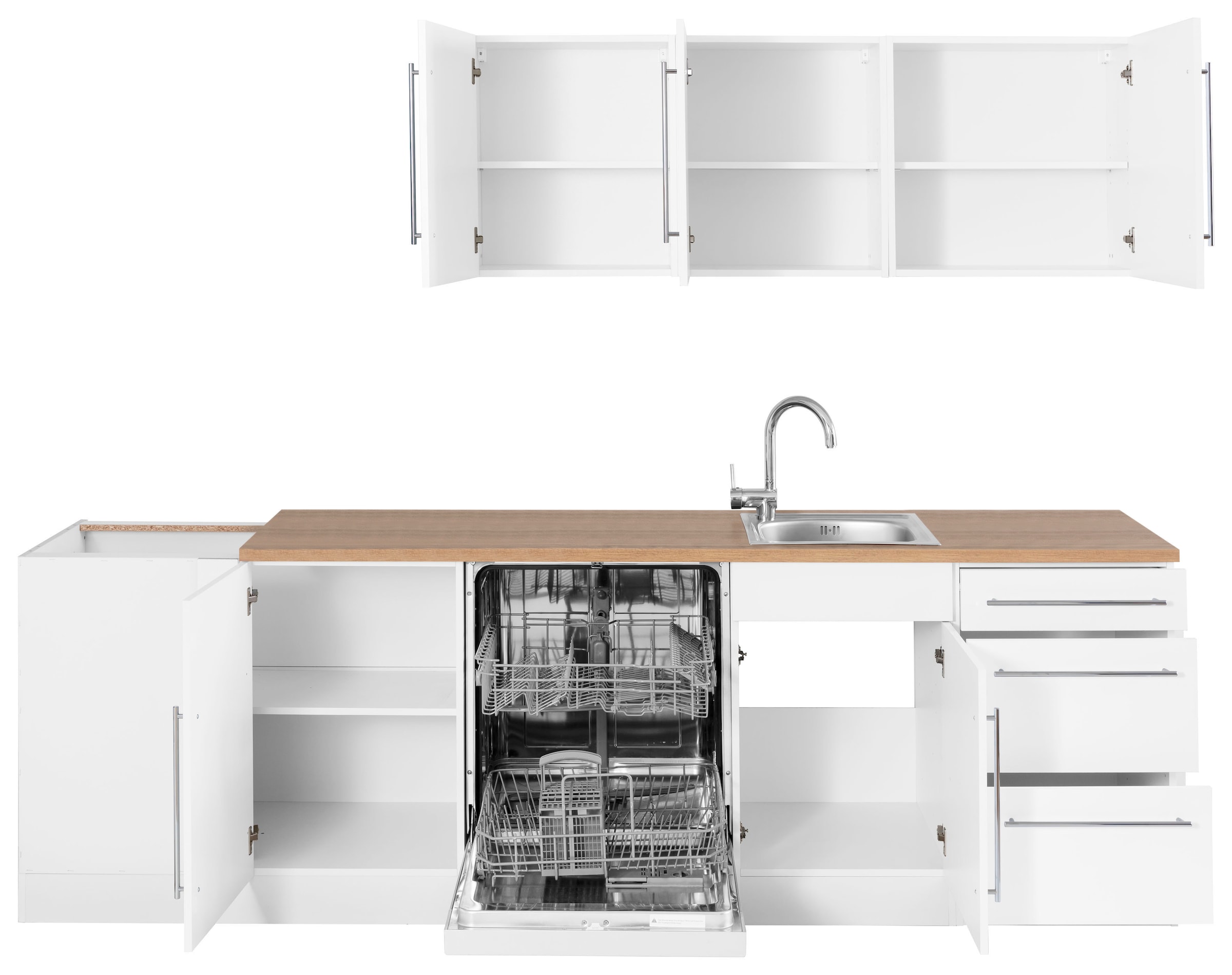 KOCHSTATION Winkelküche »KS-Samos«, Stellbreite 200x270 cm, wahlweise mit E-Geräten und Induktion
