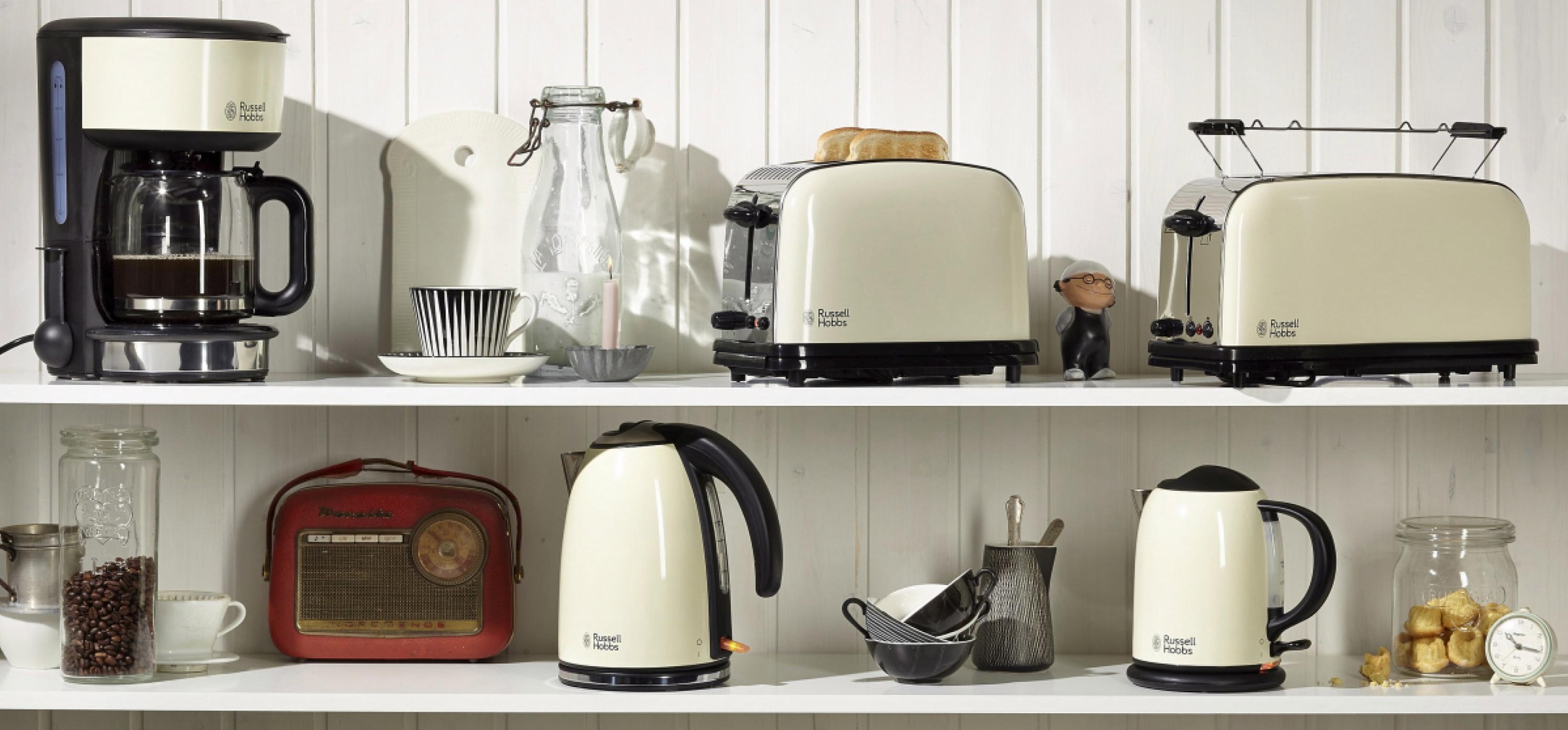 RUSSELL HOBBS Toaster »Colours Plus+ Classic Cream 21395-56«, 1 langer Schlitz, 1000 W