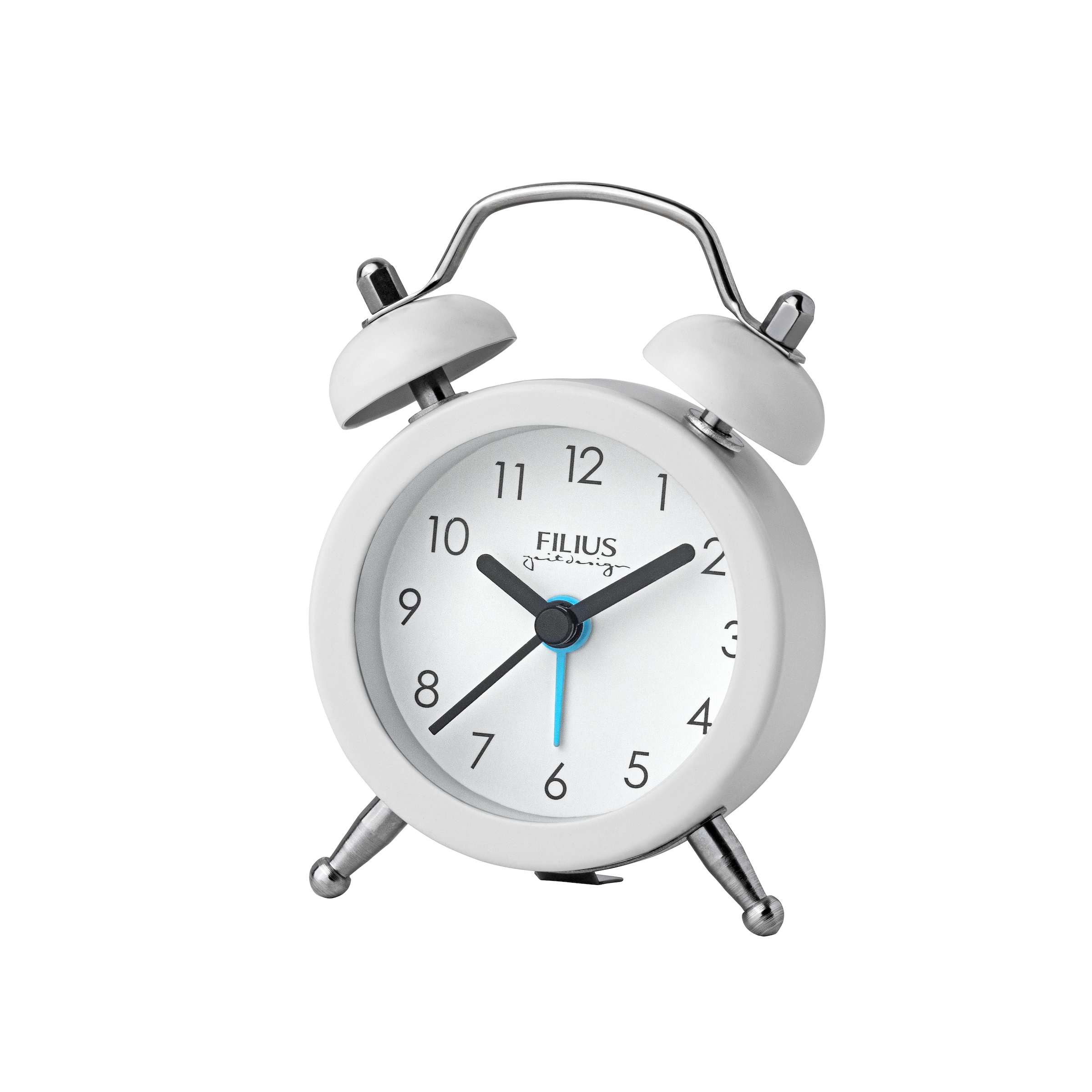 Glockenwecker, weiß, FILIUS ZEITDESIGN, Wecker, Reisewecker, Quarzwecker, Kinderwecker, Schlafzimmer, Schulanfang
