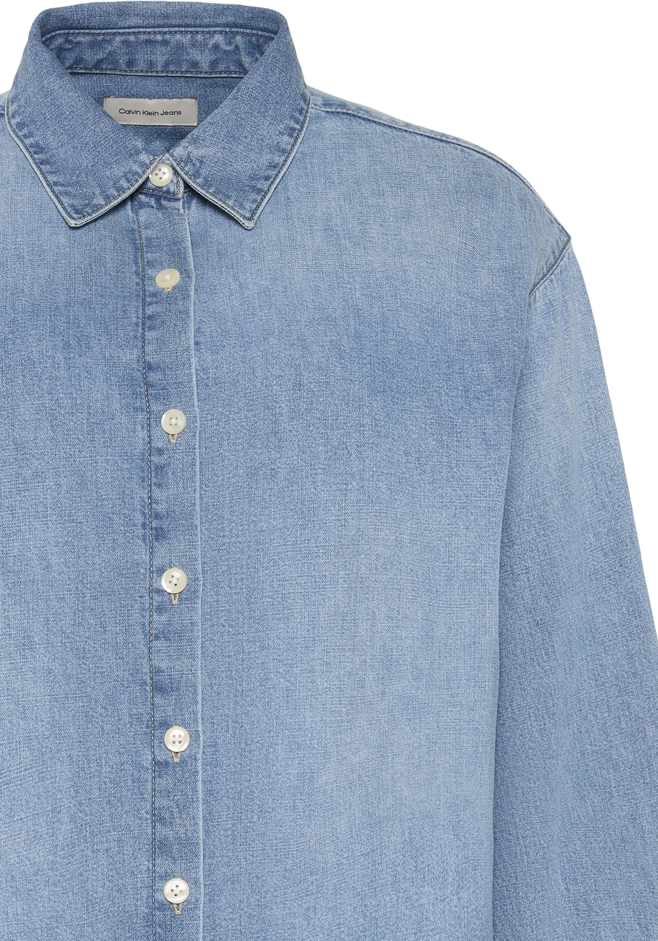 Thumbnail - Calvin Klein Jeans Jeansbluse "OVERSIZED SHIRT VINTAGE BELL" Oversize fit mit Rundhalsausschnitt