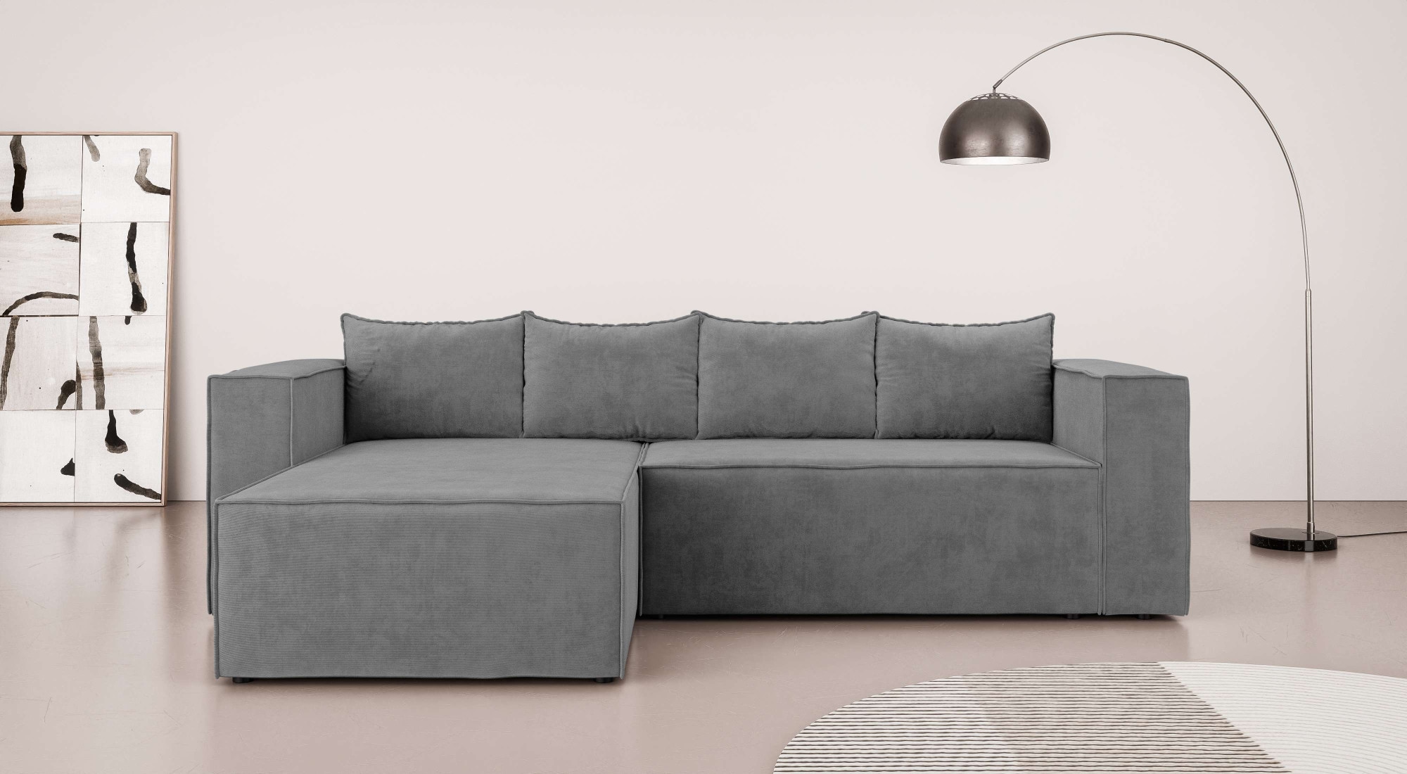 Home affaire Ecksofa "LINCOLNVILLE mit Bettfunktion und Bettkasten, Maße B/ günstig online kaufen