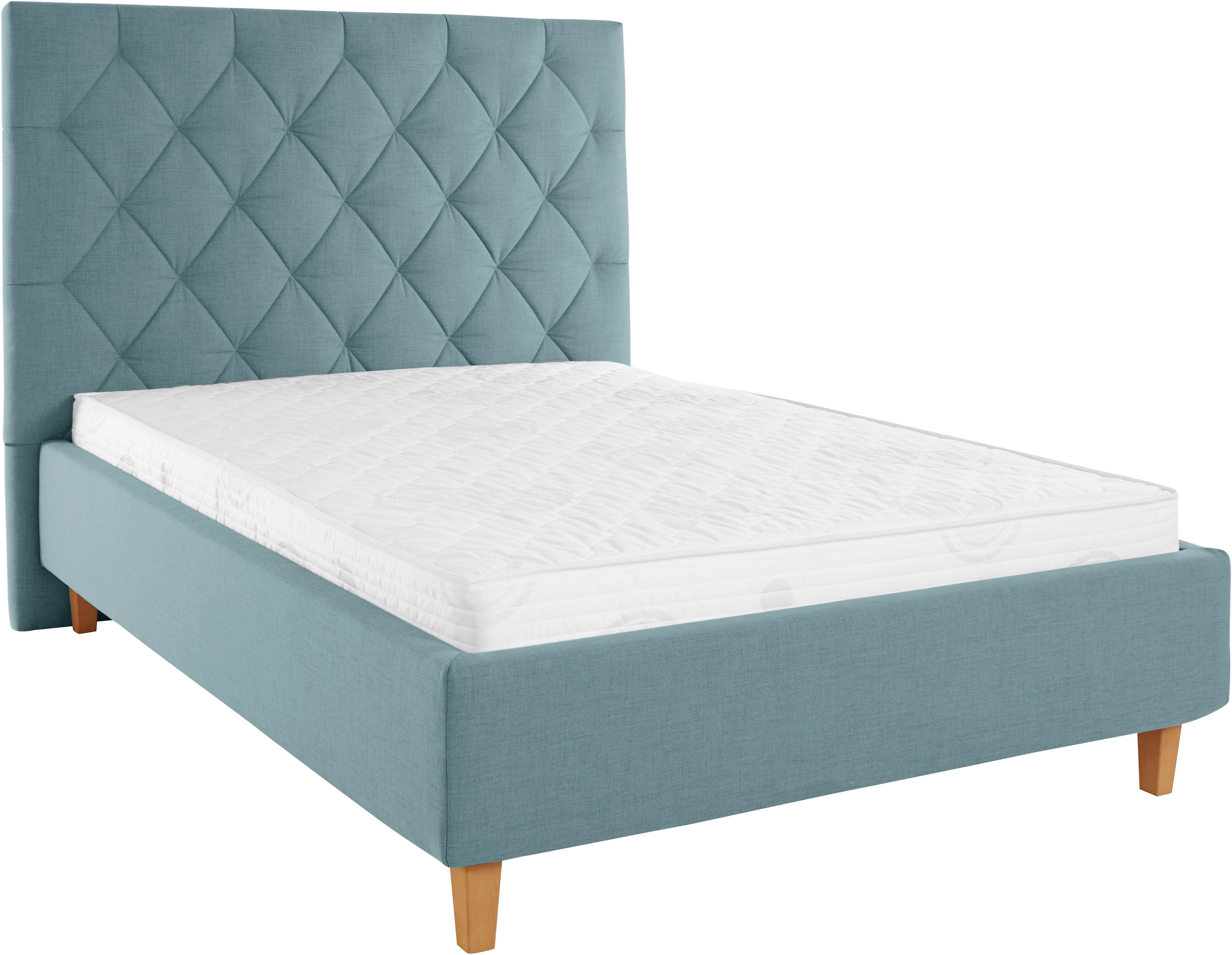 Thumbnail - Home affaire Polsterbett "Sunley 140" Kreuzsteppung, Kopfteilhöhe 142 cm, ohne oder mit Matratze/Lattenrost