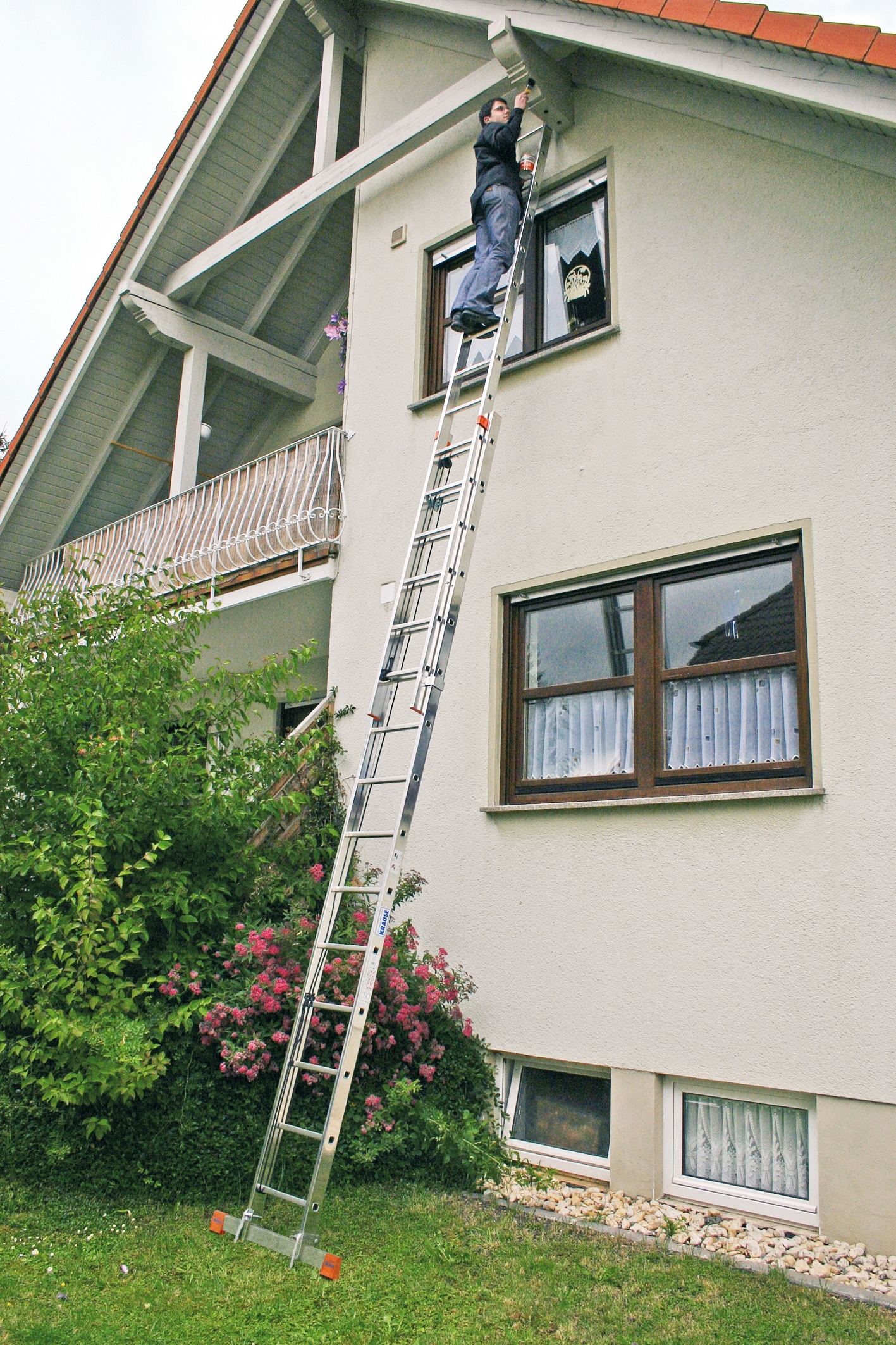 KRAUSE Schiebeleiter »Seilzugleiter Robilo«, Alu, 2x15 Sprossen, Arbeitshöhe ca. 832 cm