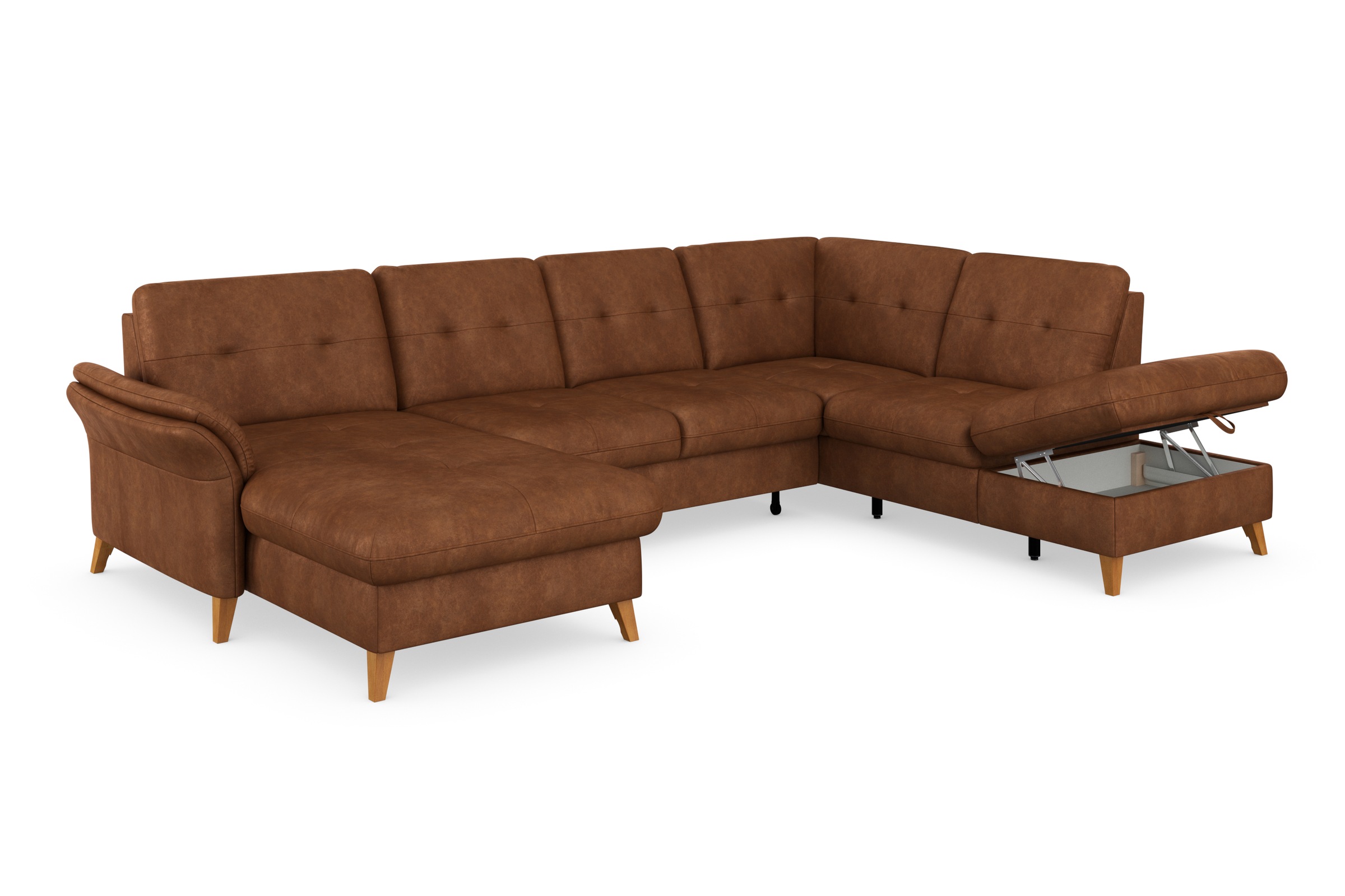 sit&more Wohnlandschaft »Göteborg«, inkl. Sitztiefenverstellung, wahlweise mit Bettfunktion & Bettkasten