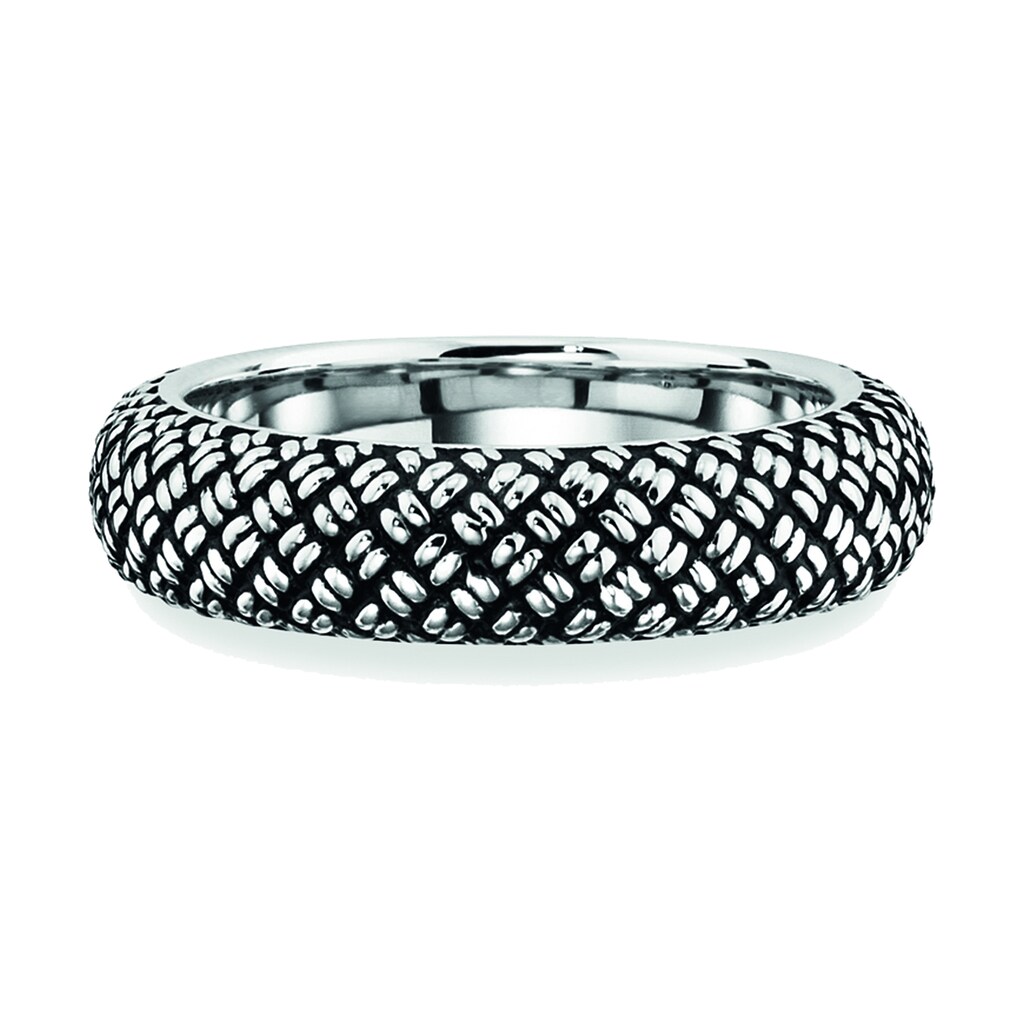 CAÏ Fingerring »925/- Sterling Silber rhodiniert Struktur«