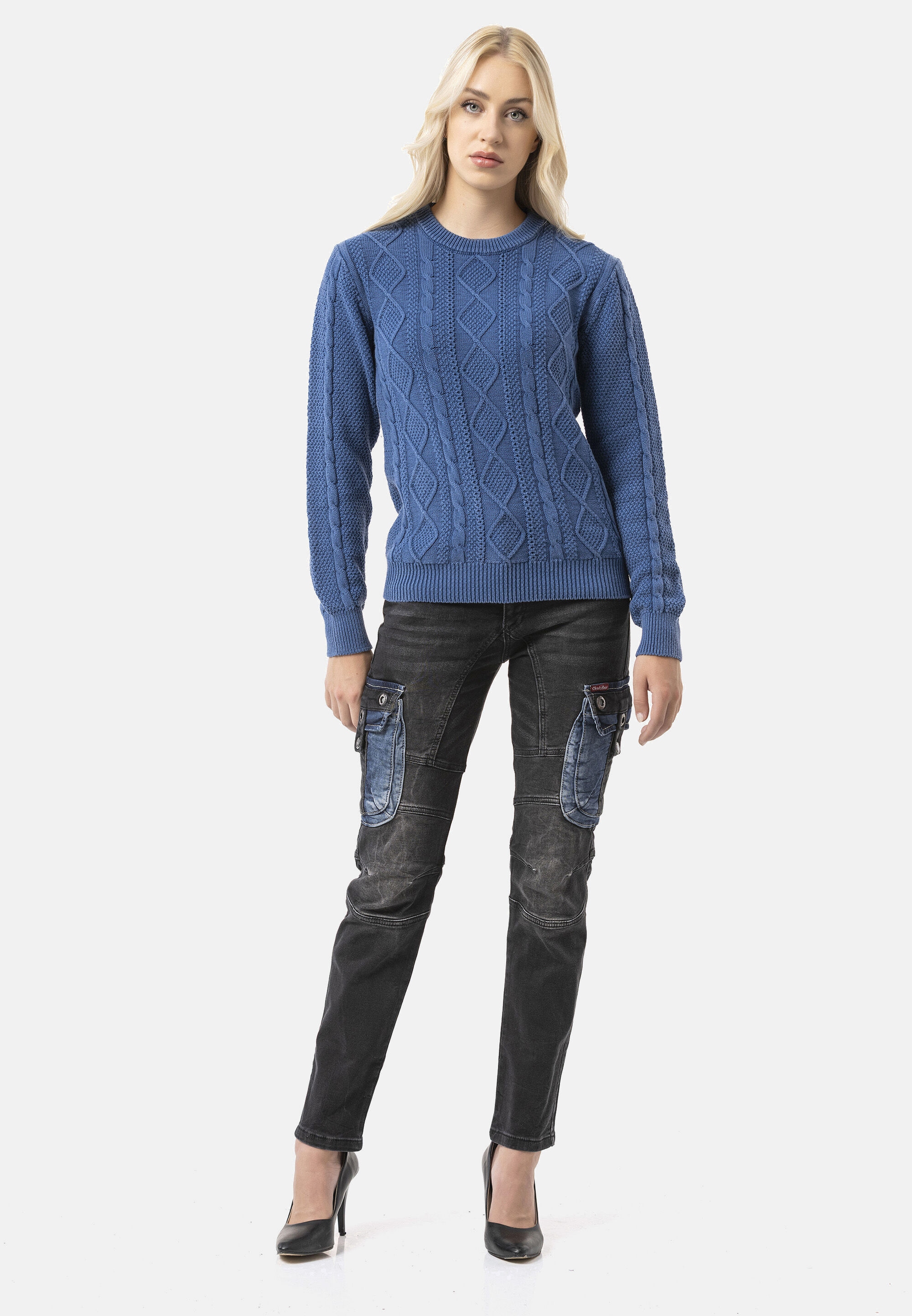 Cipo & Baxx Strickpullover »WP267« 1 mit Zopfmuster