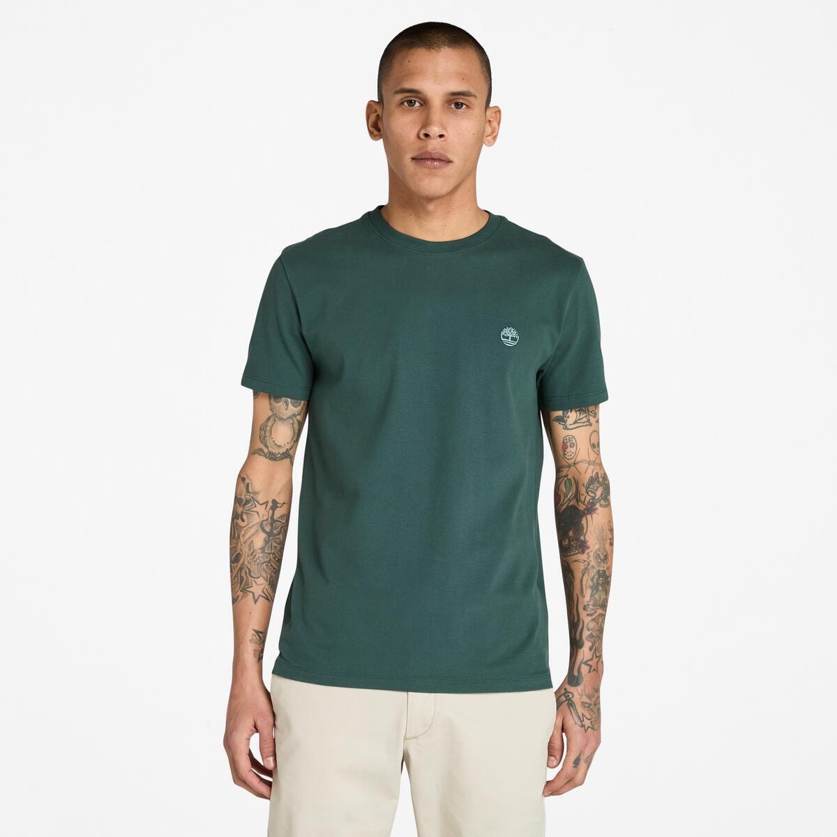 Timberland T-Shirt "DUNSTAN RIVER Short Sleeve Tee" mit Logostickerei, aus Baumwolle