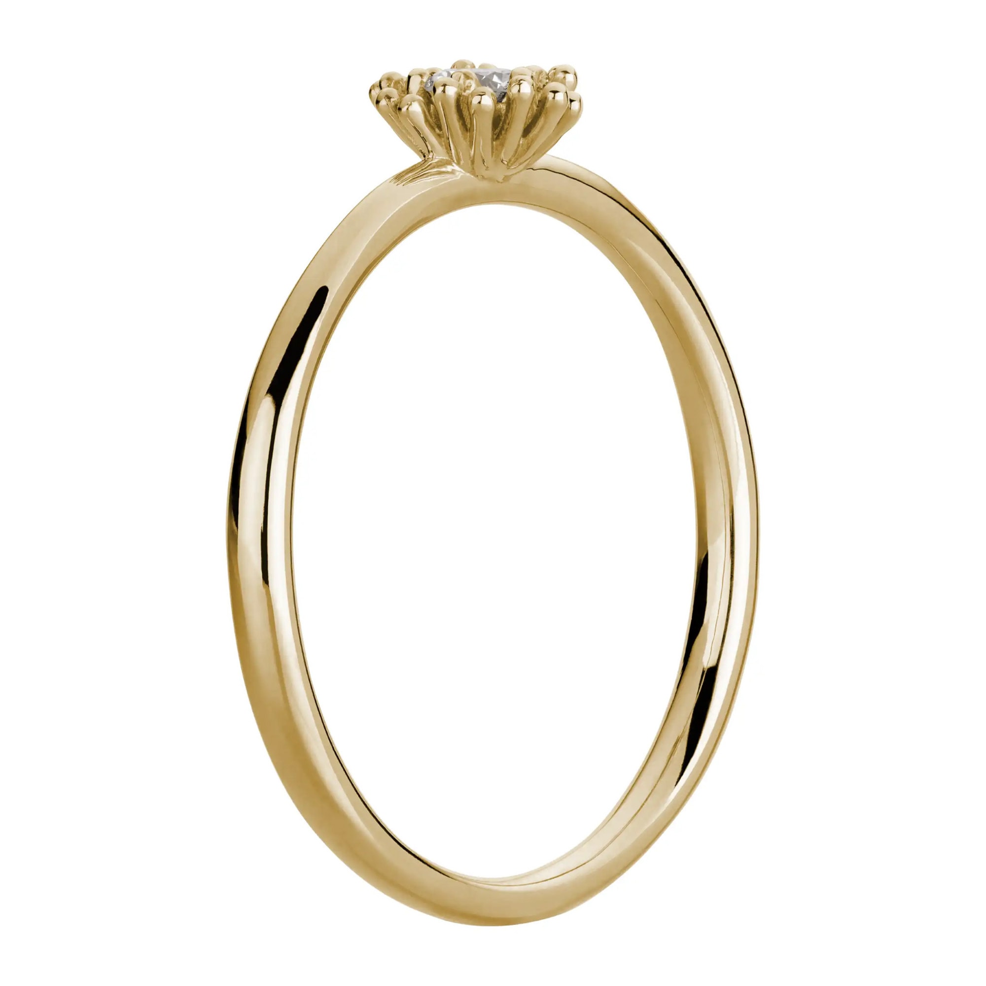 LYOMI Fingerring »585/- Gelbgold 1 synth. Diam. 0,10ct.«