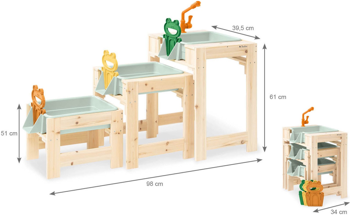 Pinolino® Wasserspieltisch »Frolino, 3-tlg.«