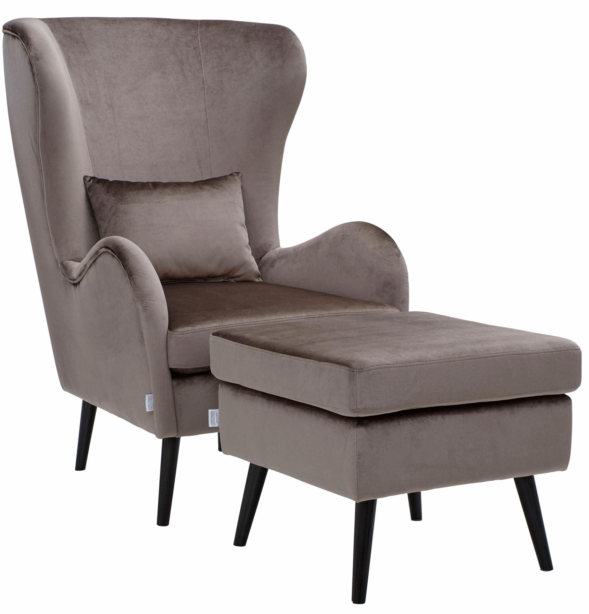 Home affaire Sessel »Salla auch in Fellimitat und Feincord, viele Bezugsarten, Ohrensessel« wahlweise mit oder ohne Hocker; großer Sessel: Maße B/T/H: 78/94/118cm