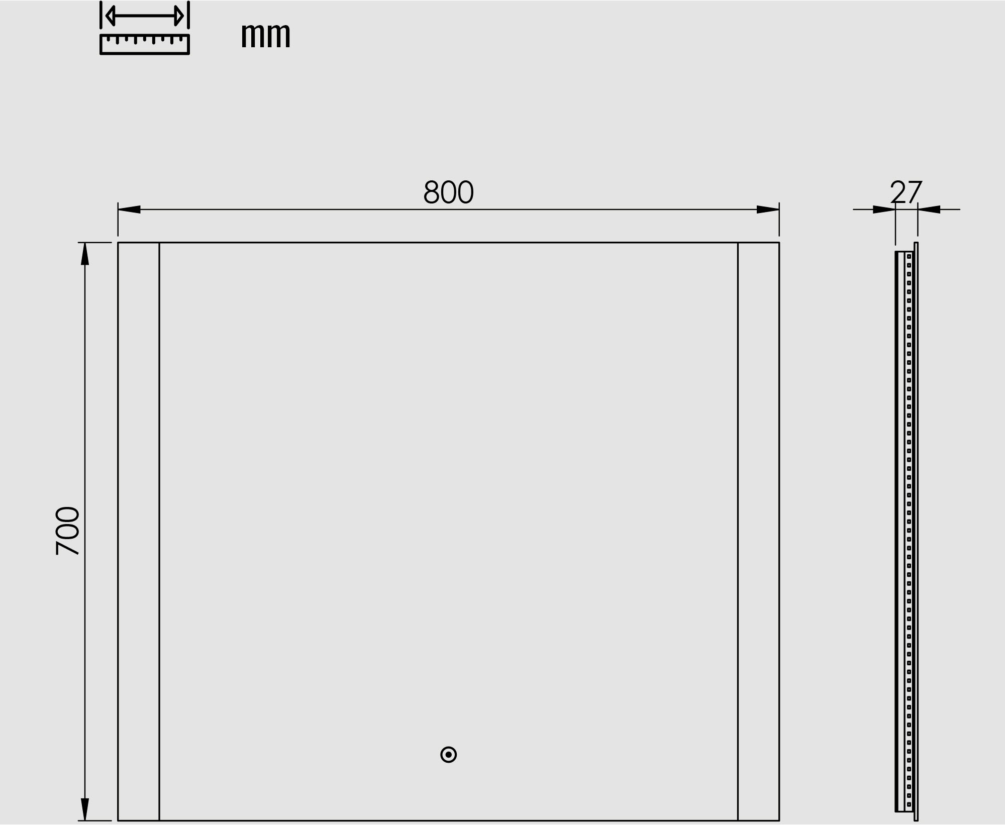 Badspiegel »Vega Quadratisch, Badzimmerspiegel mit LED Beleuchtung, Lichtspiegel«, (1 St.), Touchpanel für Lichtsteuerung, Dimmbar Spiegel, Dänisches Design